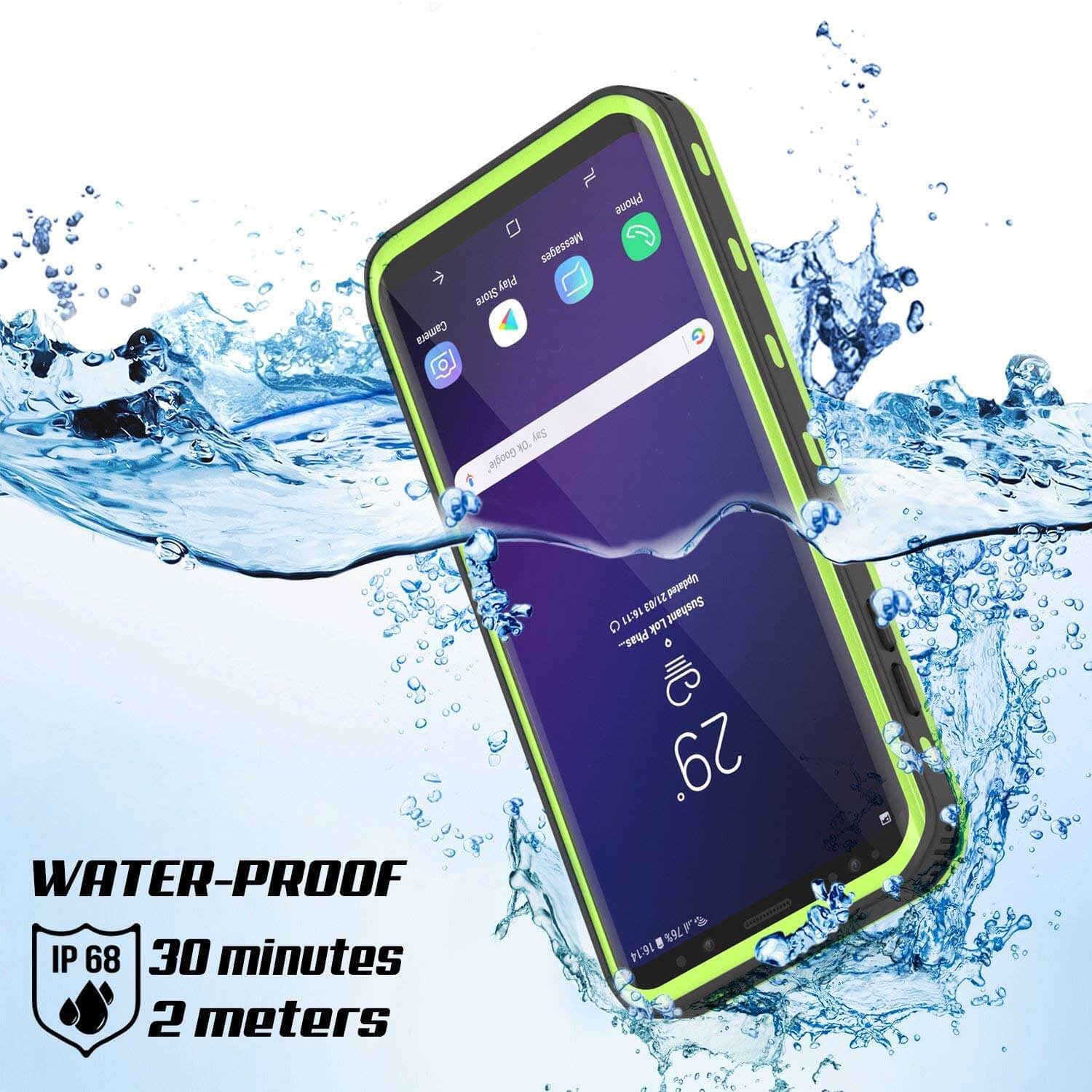 Galaxy S9 Waterproof Punkcase KickStud Series Armor Cover, Light Green