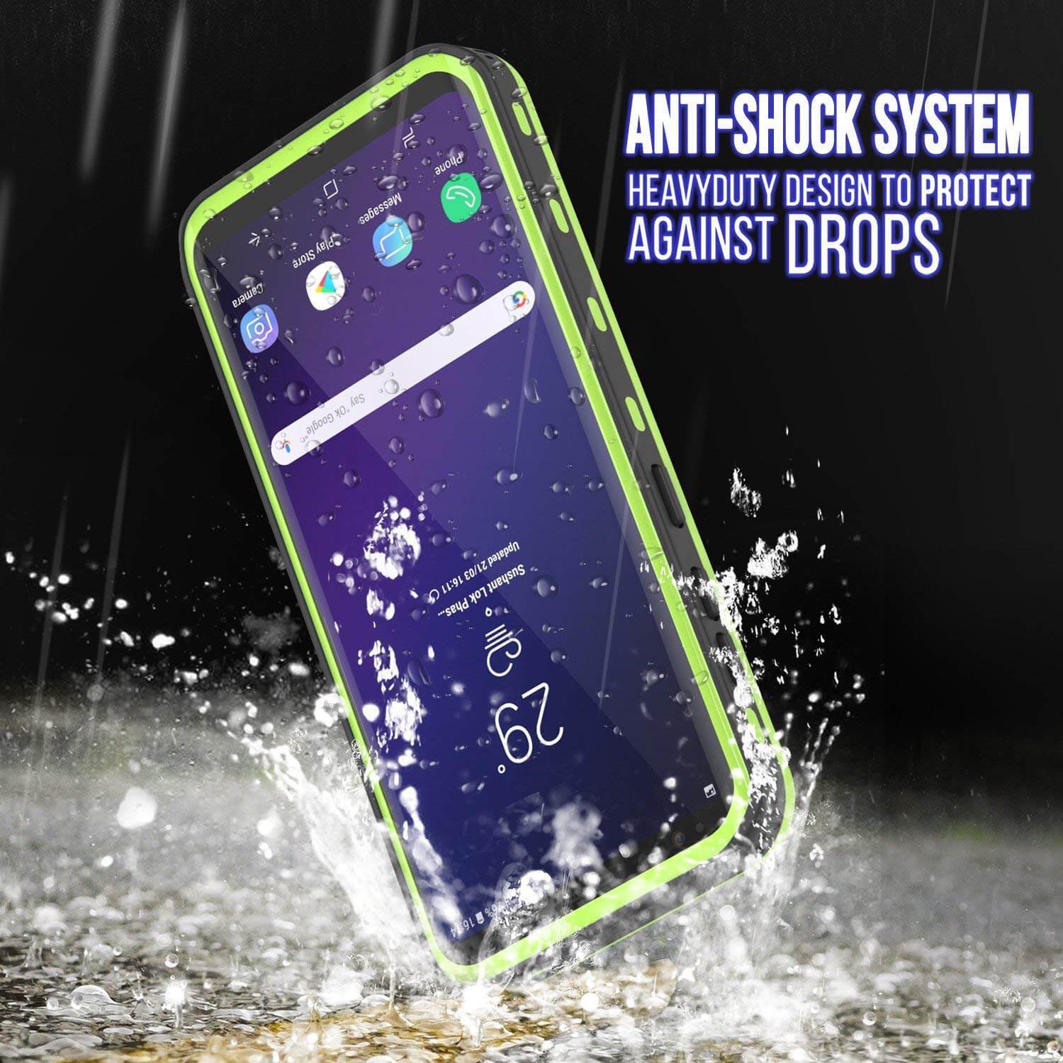 Galaxy S9 Waterproof Punkcase KickStud Series Armor Cover, Light Green