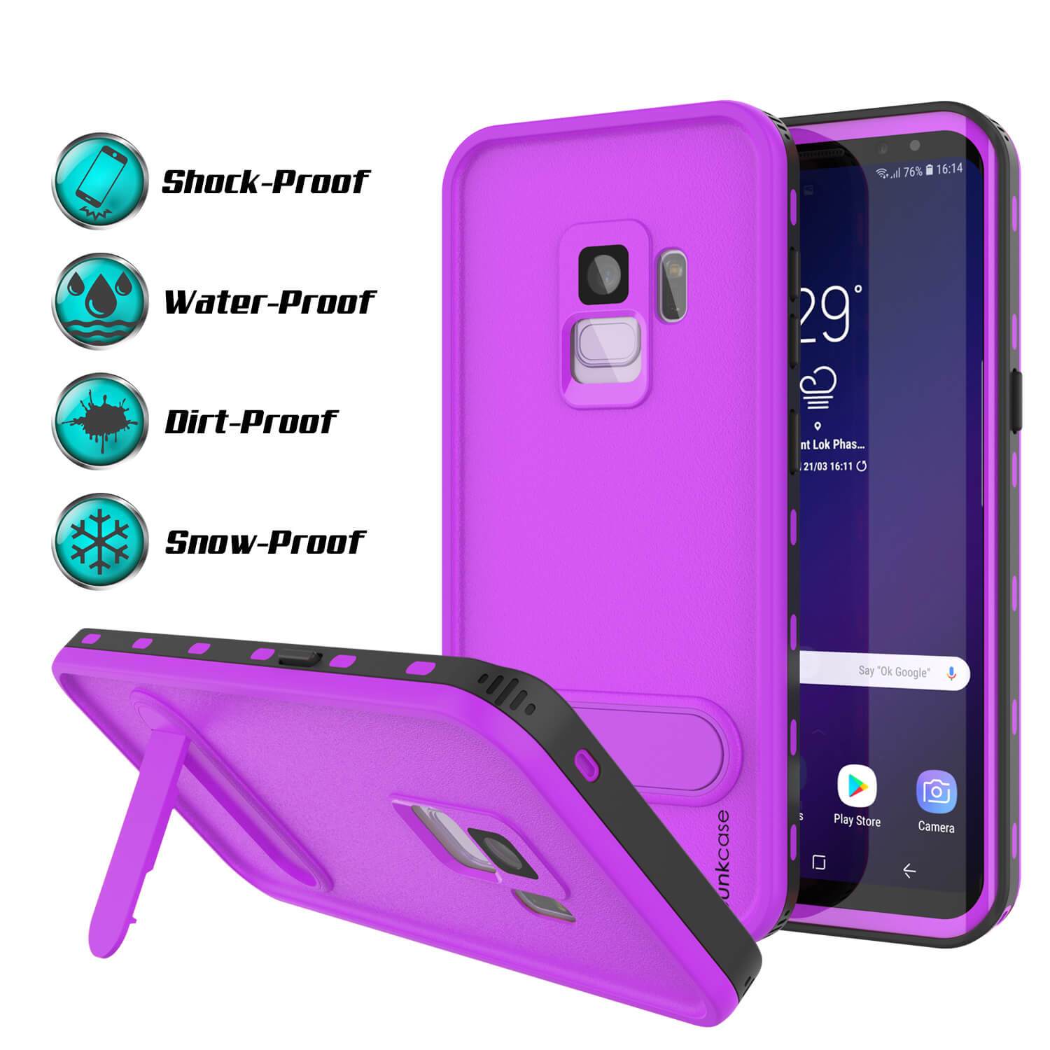 Galaxy S9 Waterproof Punkcase [KickStud Series] Armor Cover, Purple