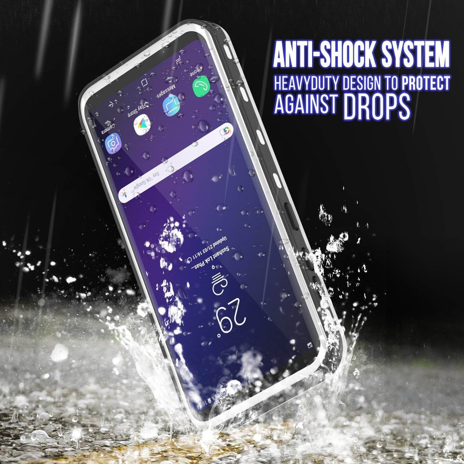 Galaxy S9 Waterproof Case, Punkcase [KickStud Series] Armor Cover [WHITE]
