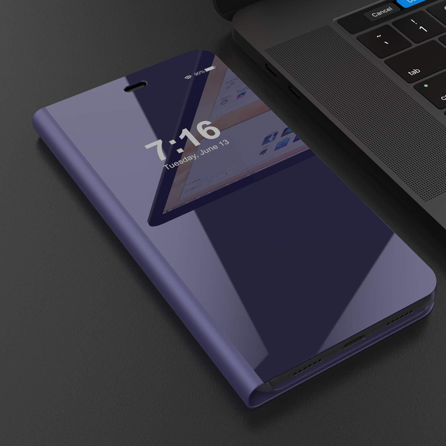 Punkcase iPhone XS Max Reflector Case Protective Flip Cover [Purple]
