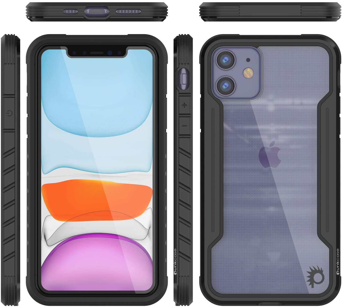 Punkcase iPhone 12 Mini ravenger Case Protective Military Grade Multilayer Cover [Black]