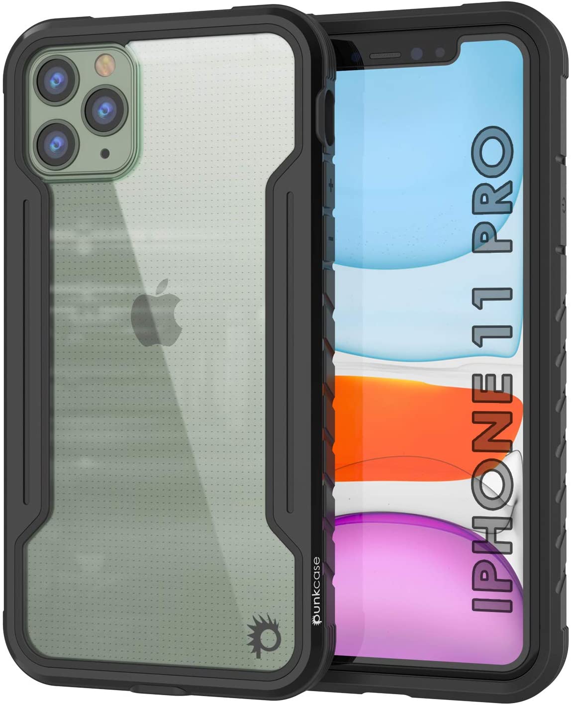 Punkcase iPhone 12 Pro ravenger Case Protective Military Grade Multilayer Cover [Black]