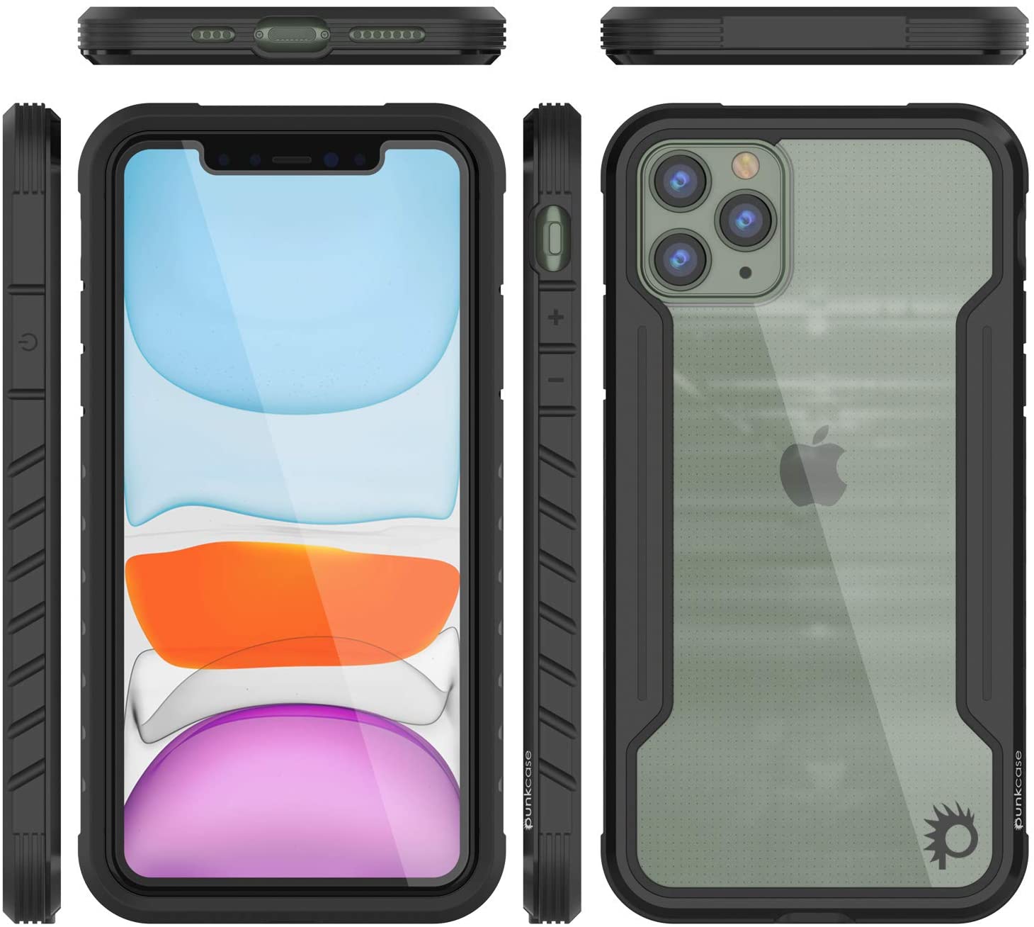 Punkcase iPhone 11 Pro ravenger Case Protective Military Grade Multilayer Cover [Black]