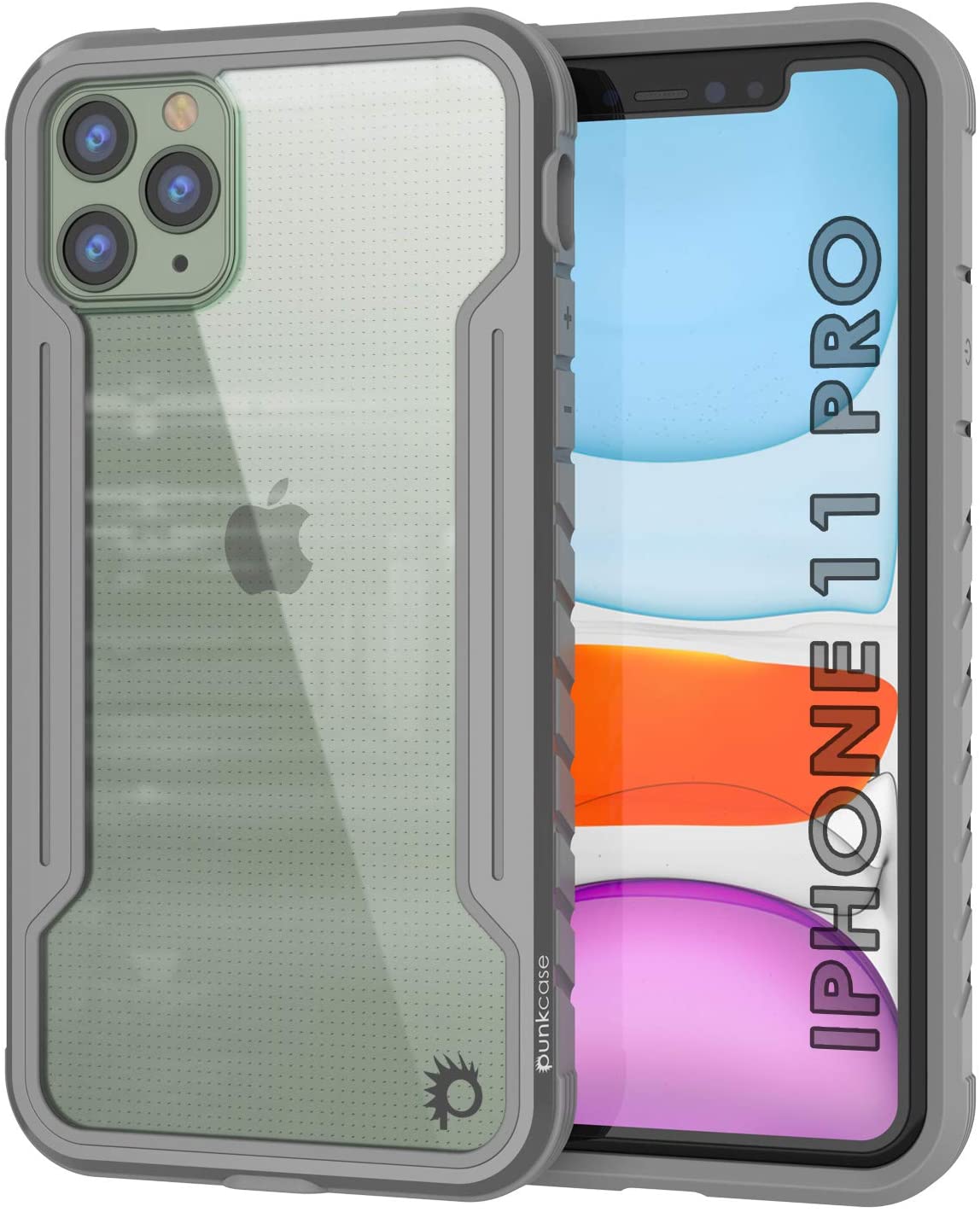 Punkcase iPhone 11 Pro ravenger Case Protective Military Grade Multilayer Cover [Grey]