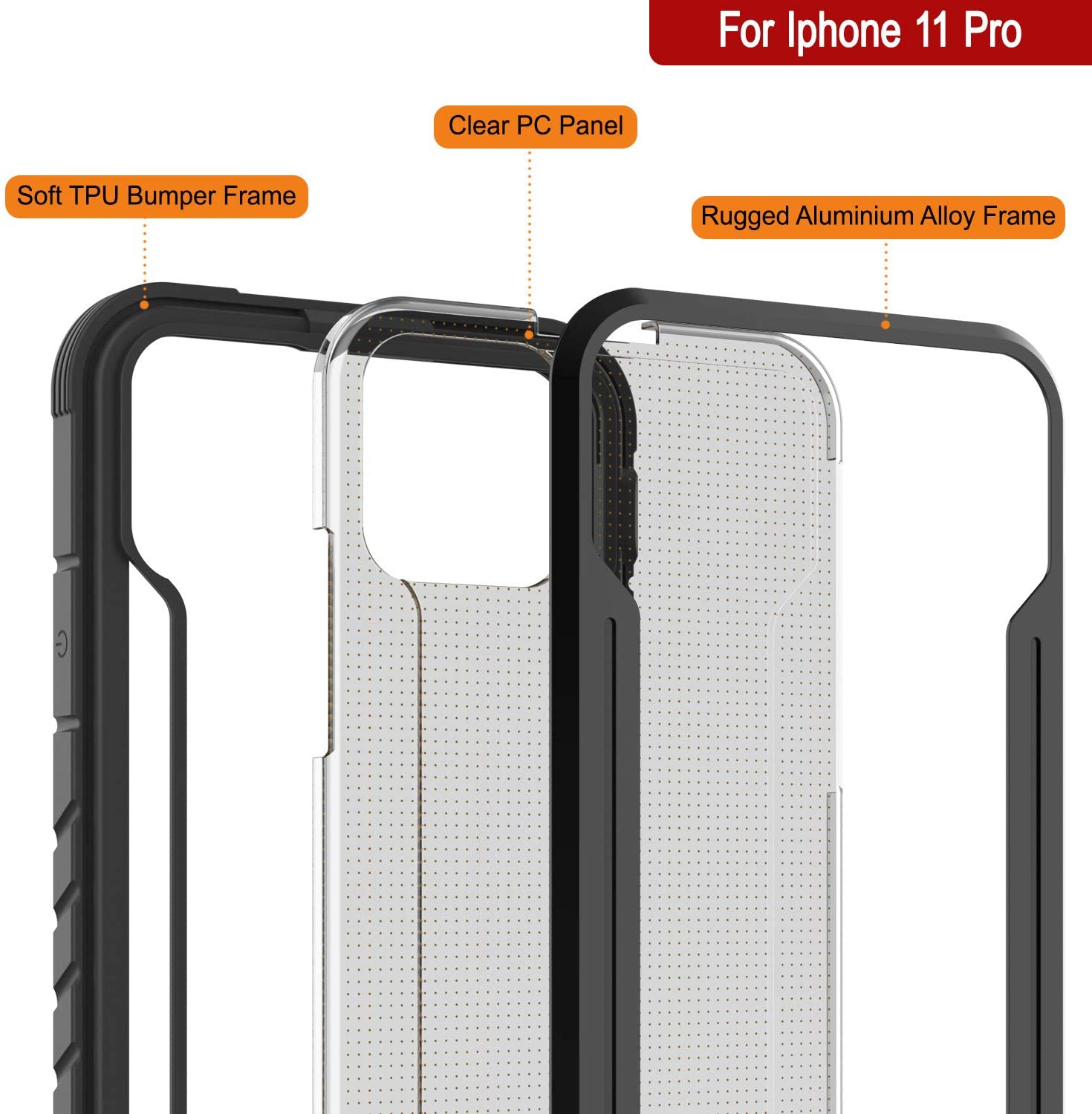 Punkcase iPhone 12 Pro ravenger Case Protective Military Grade Multilayer Cover [Black]