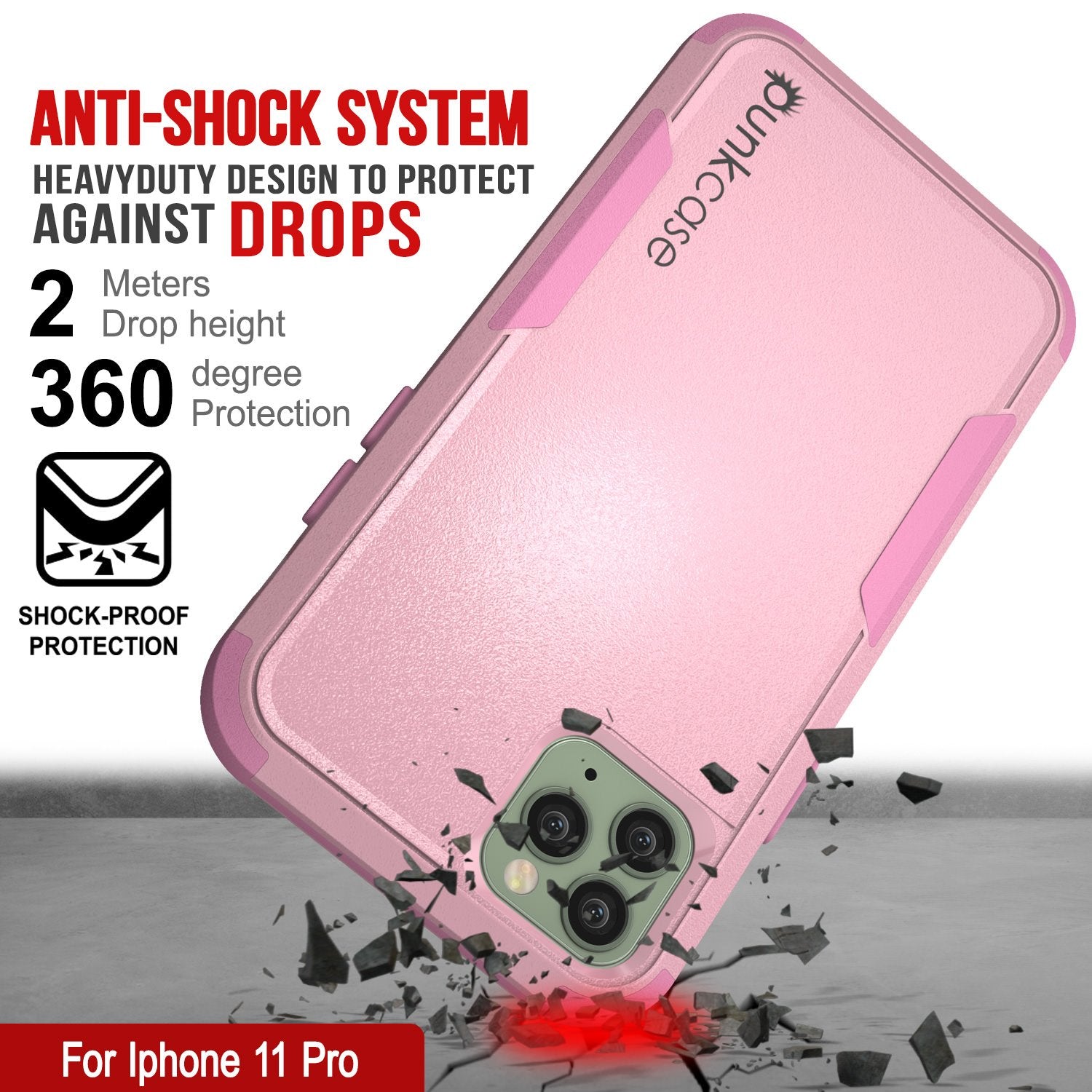 Punkcase for iPhone 11 Pro Belt Clip Multilayer Holster Case [Patron Series] [Pink]