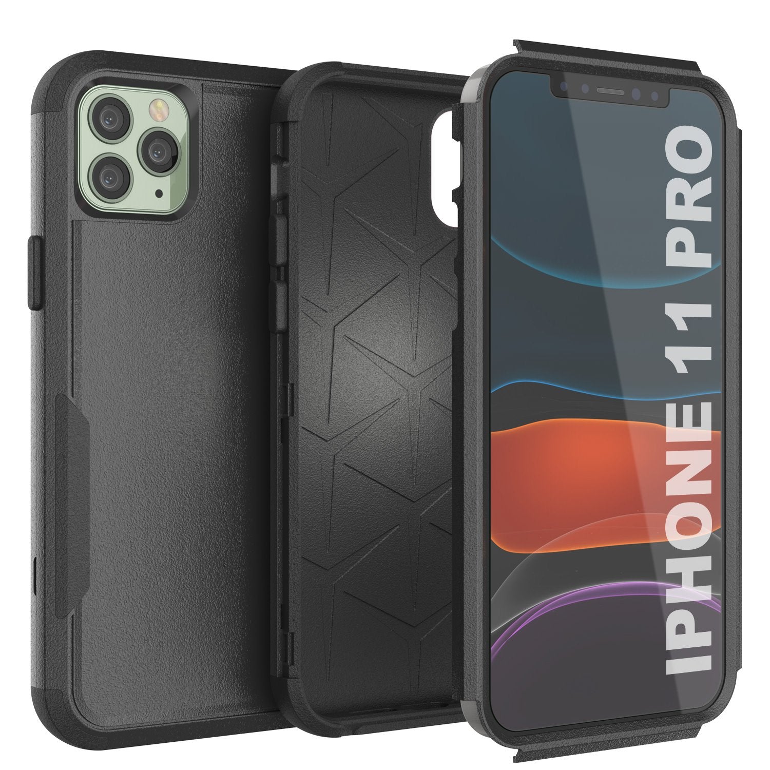 Punkcase for iPhone 11 Pro Belt Clip Multilayer Holster Case [Patron Series] [Black]