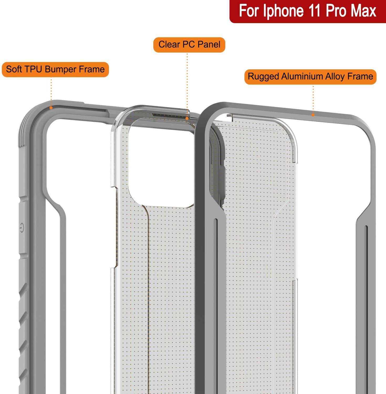 Punkcase iPhone 12 Pro Max ravenger Case Protective Military Grade Multilayer Cover [Grey]