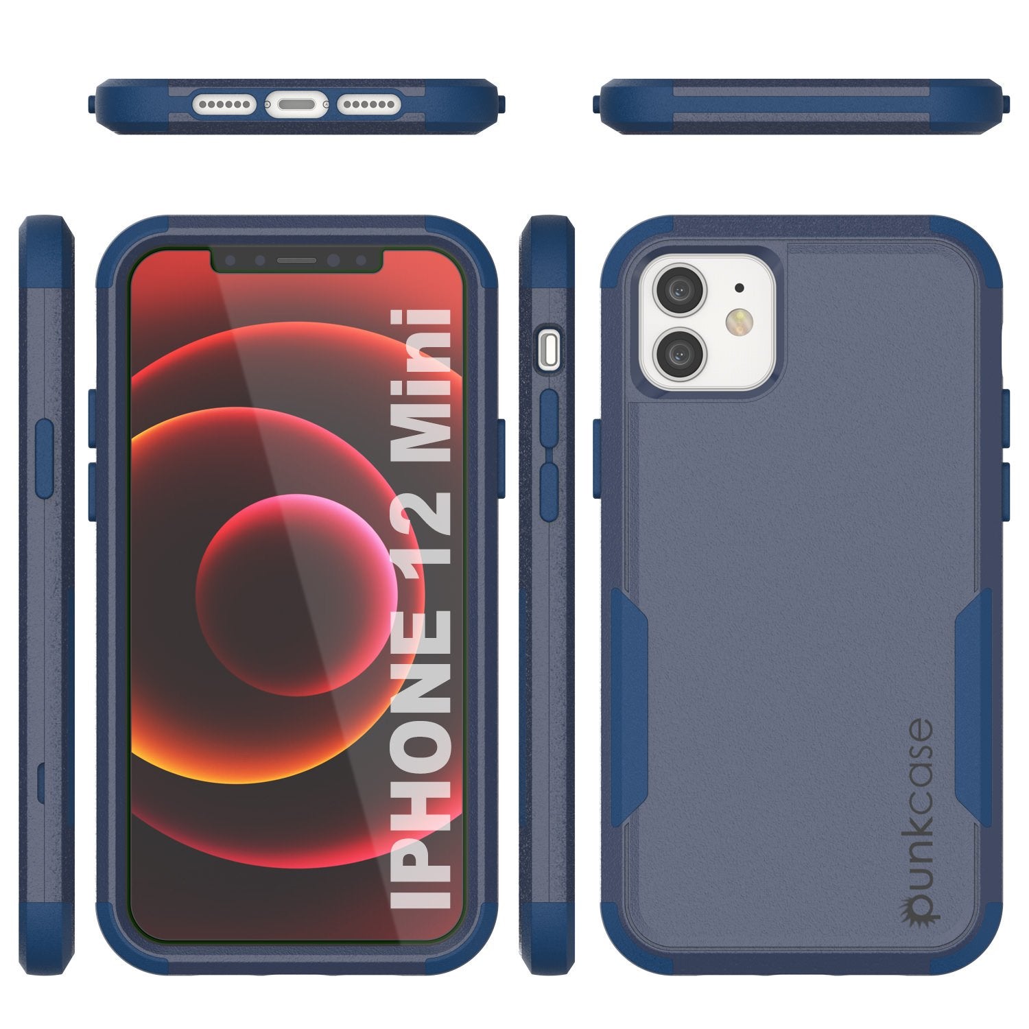 Punkcase for iPhone 12 Mini Belt Clip Multilayer Holster Case [Patron Series] [Navy]