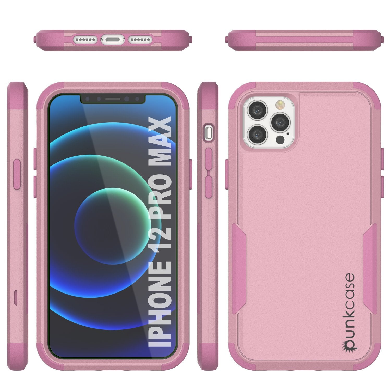 Punkcase for iPhone 12 Pro Max Belt Clip Multilayer Holster Case [Patron Series] [Pink]