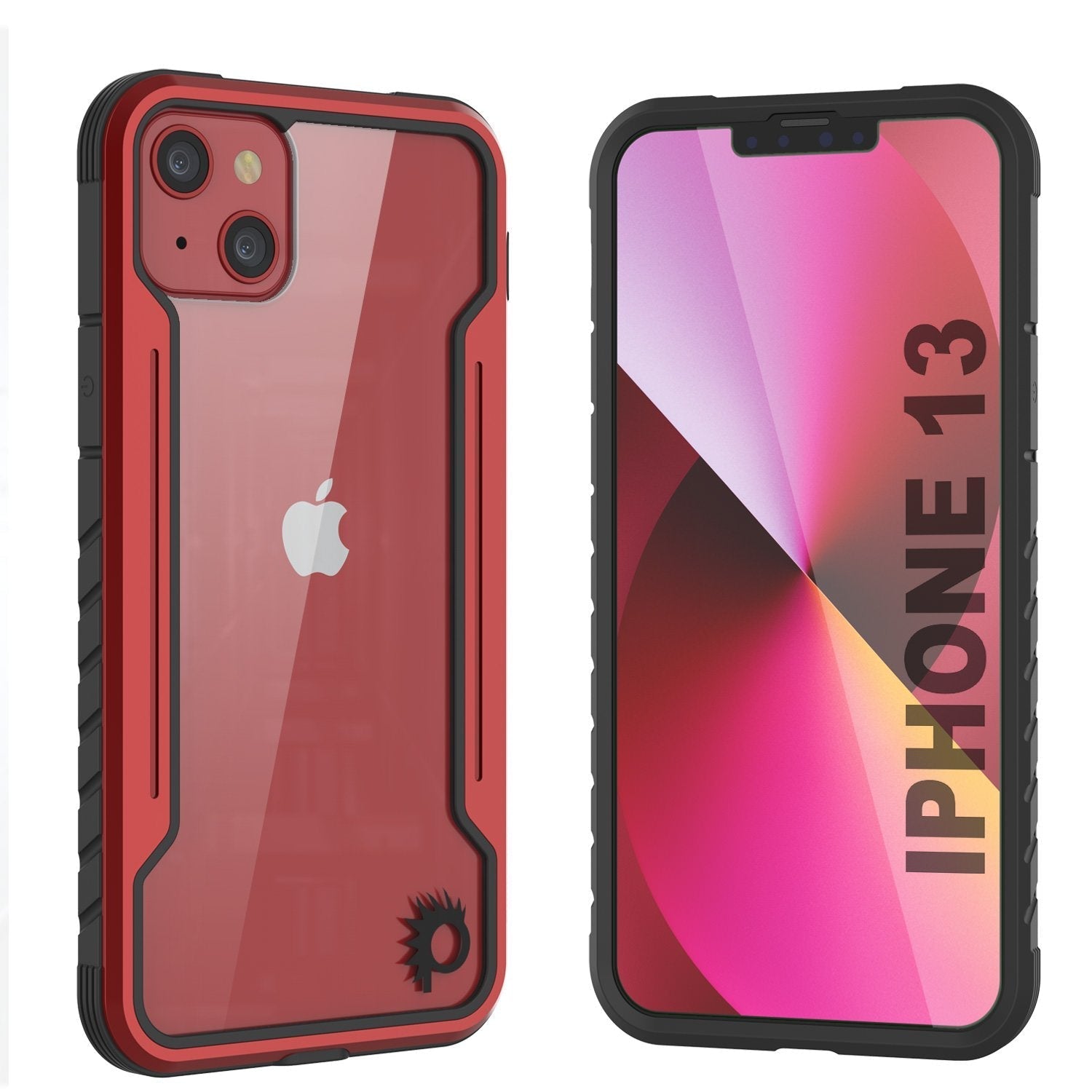 Punkcase iPhone 13 ravenger Case Protective Military Grade Multilayer Cover [Red]