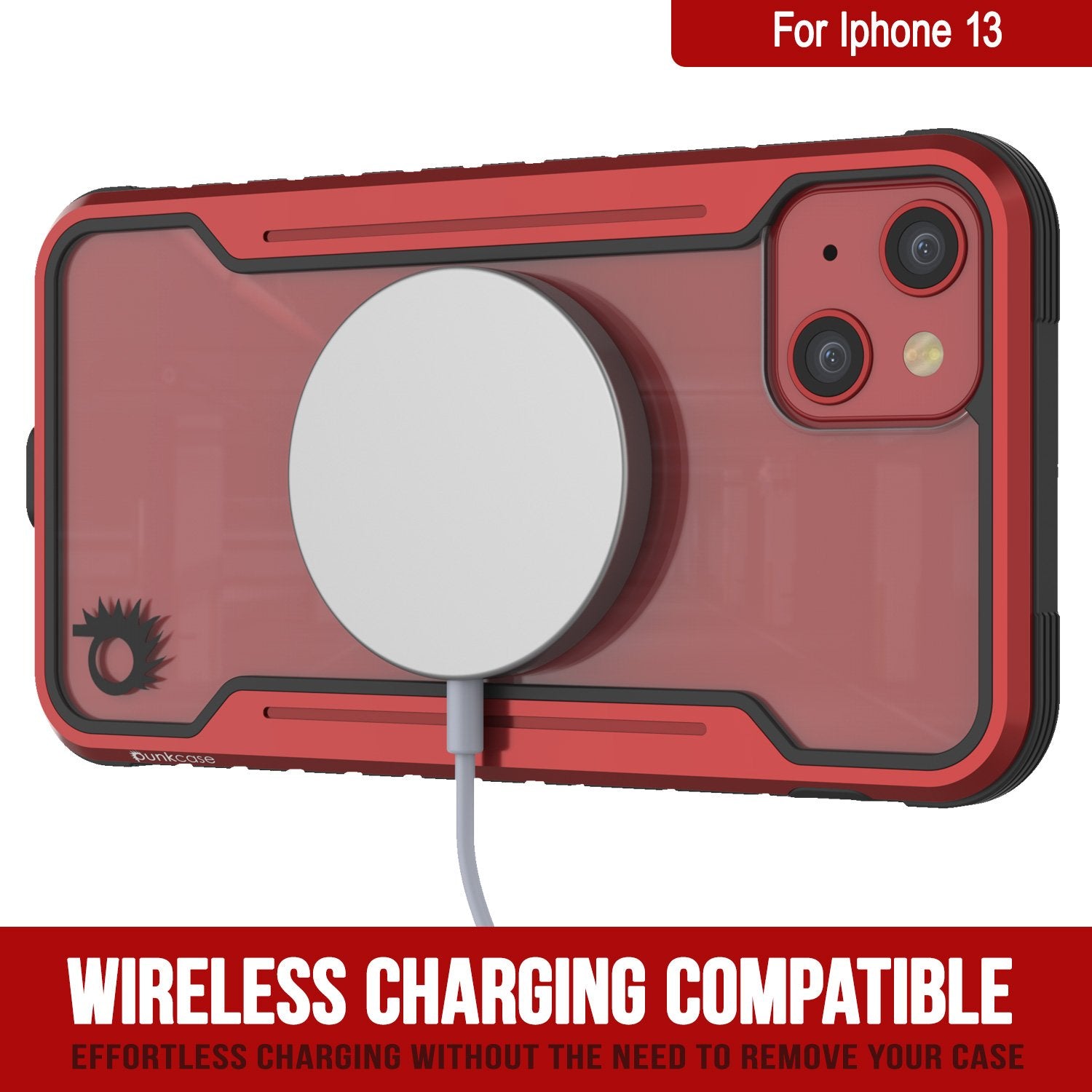Punkcase iPhone 14 Ravenger MAG Defense Case Protective Military Grade Multilayer Cover [Red]