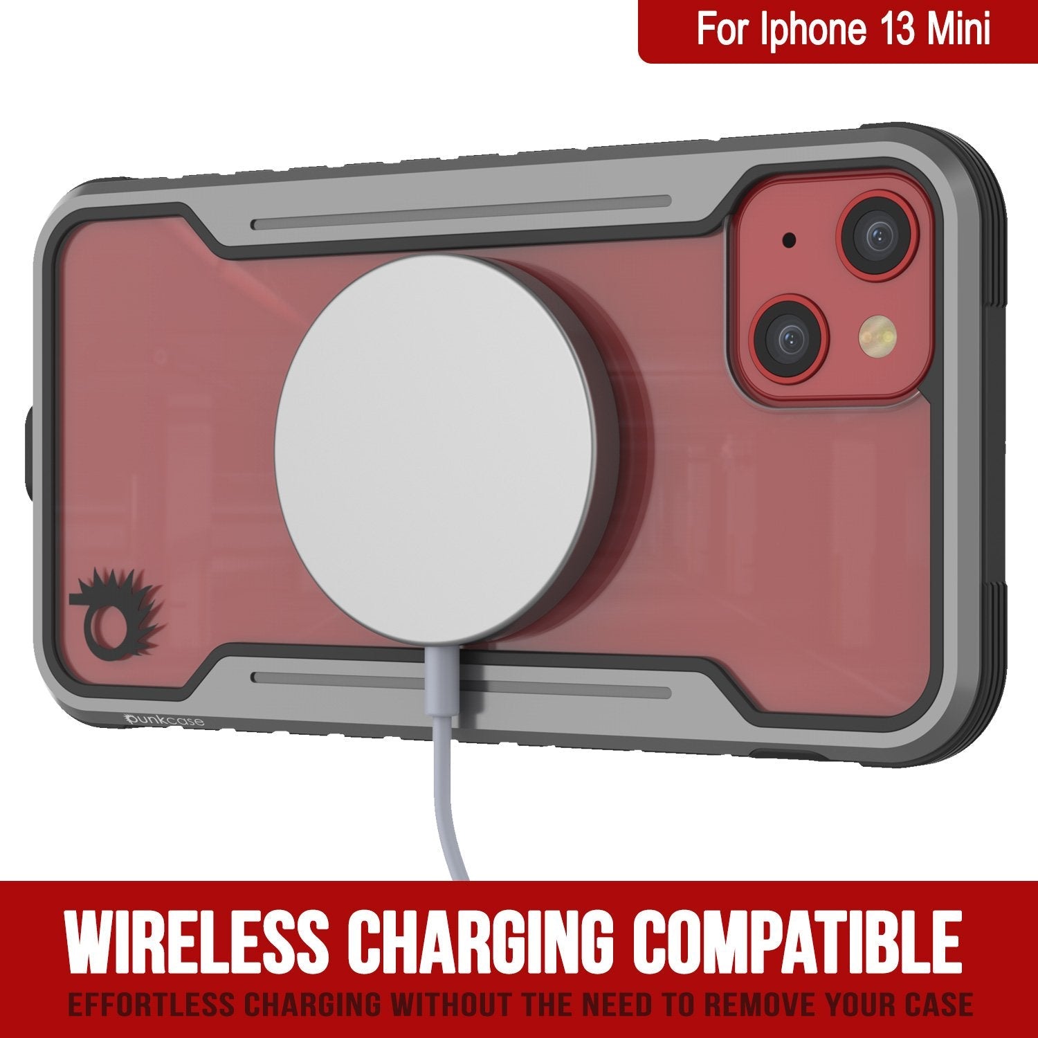 Punkcase iPhone 13 Mini ravenger Case Protective Military Grade Multilayer Cover [Grey-Black]