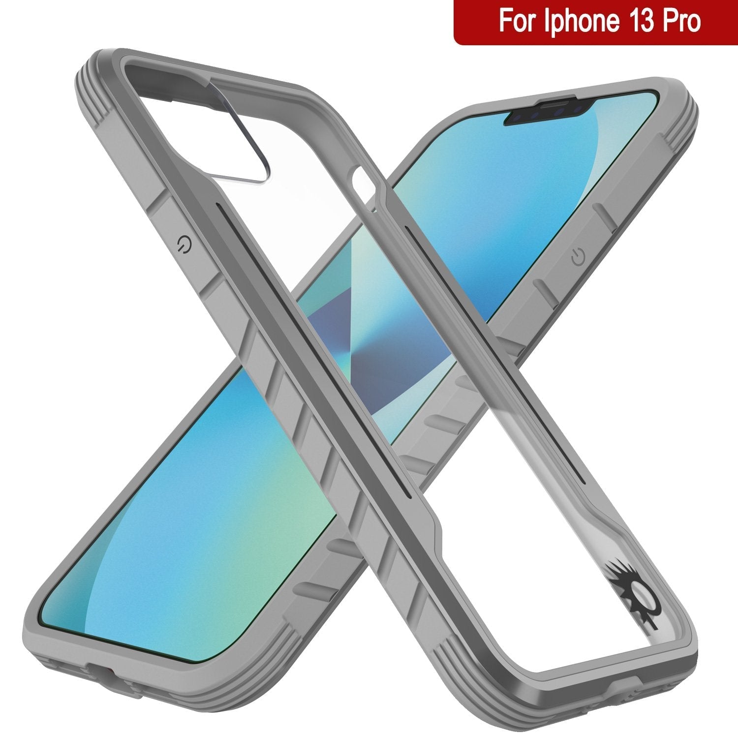 Punkcase iPhone 13 Pro ravenger Case Protective Military Grade Multilayer Cover [Grey]