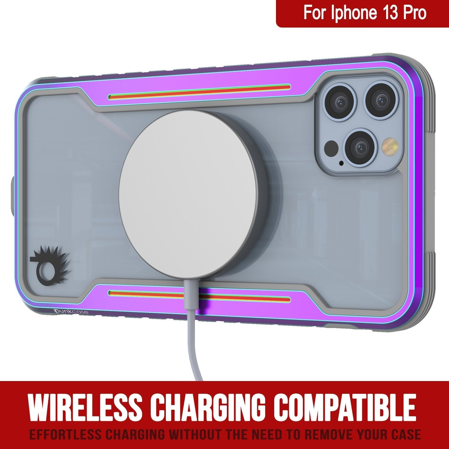 Punkcase iPhone 13 Pro ravenger Case Protective Military Grade Multilayer Cover [Rainbow]