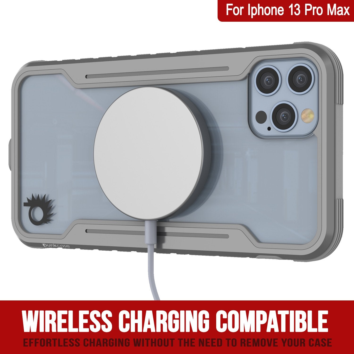 Punkcase iPhone 14 Pro Max Ravenger MAG Defense Case Protective Military Grade Multilayer Cover [Grey]