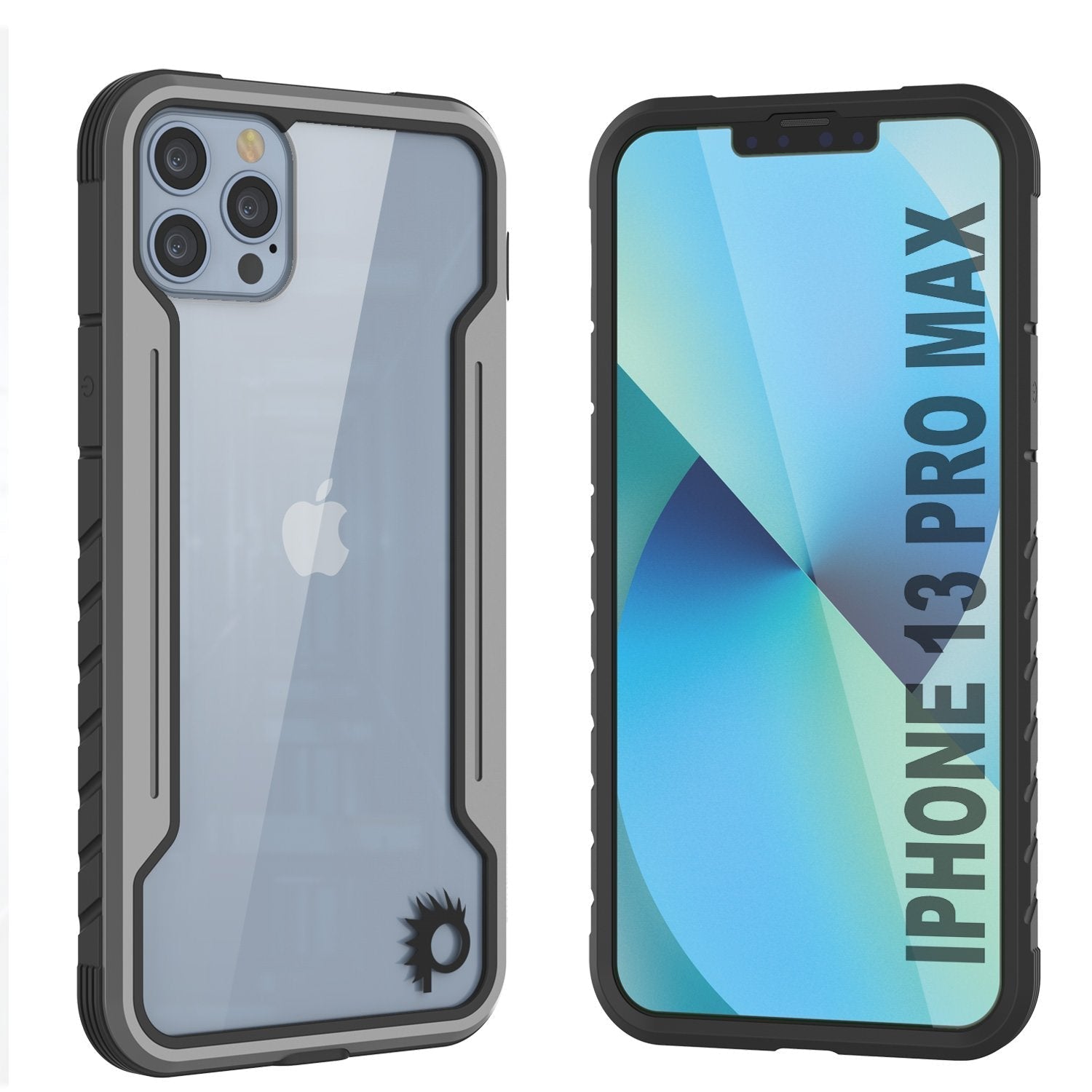 Punkcase iPhone 13 Pro Max ravenger Case Protective Military Grade Multilayer Cover [Grey-Black]