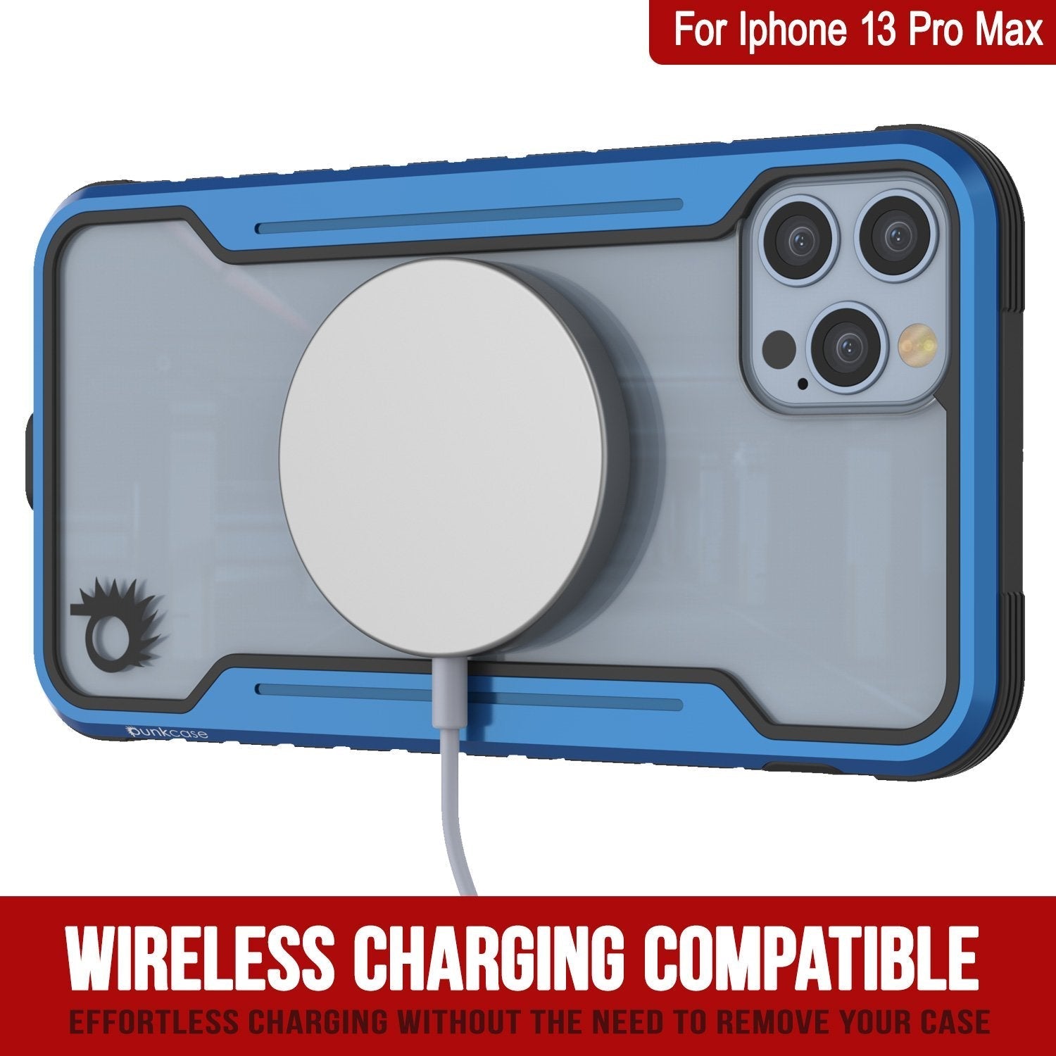 Punkcase iPhone 13 Pro Max ravenger Case Protective Military Grade Multilayer Cover [Navy Blue]