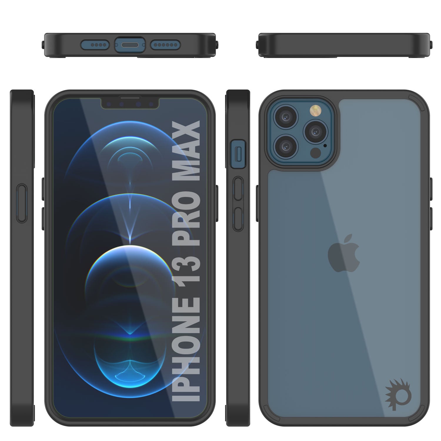 iPhone 13 Pro Max Case Punkcase® LUCID 2.0 Black Series w/ PUNK SHIELD Screen Protector | Ultra Fit