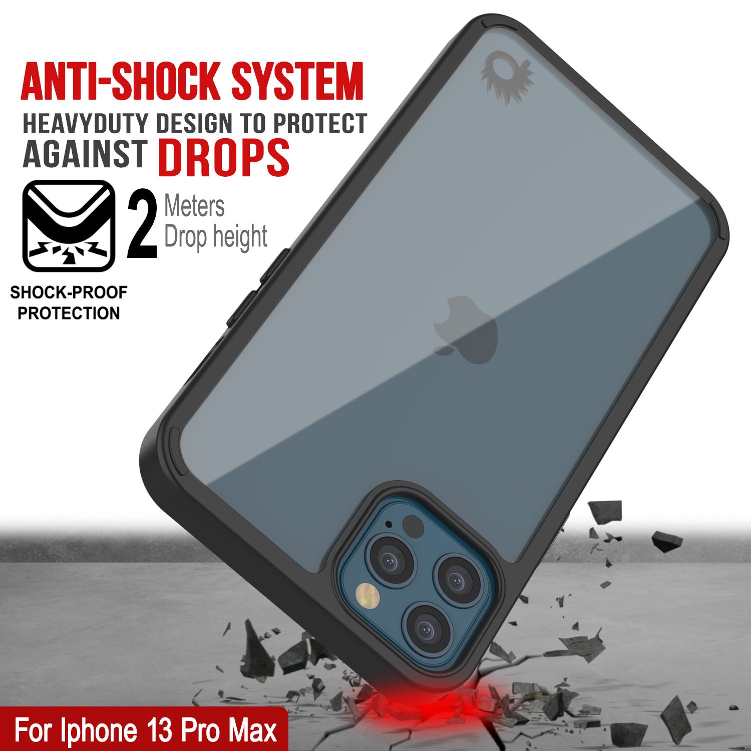 iPhone 13 Pro Max Case Punkcase® LUCID 2.0 Black Series w/ PUNK SHIELD Screen Protector | Ultra Fit