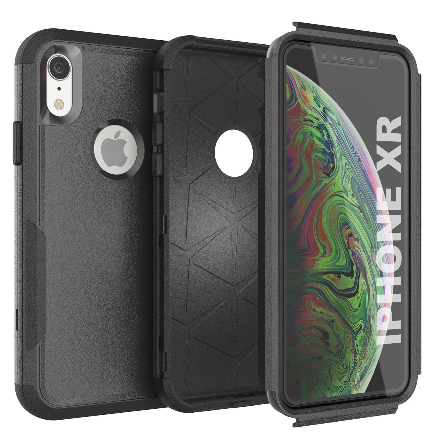 Punkcase for iPhone XR Belt Clip Multilayer Holster Case [Patron Series] [Black]