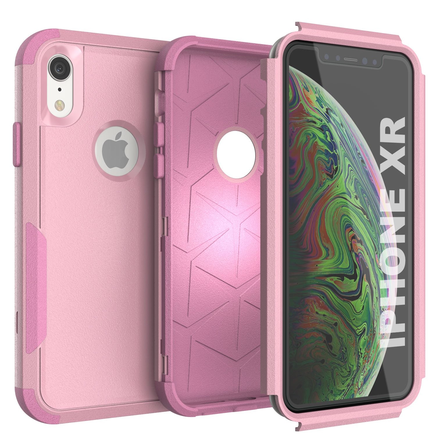 Punkcase for iPhone XR Belt Clip Multilayer Holster Case [Patron Series] [Pink]