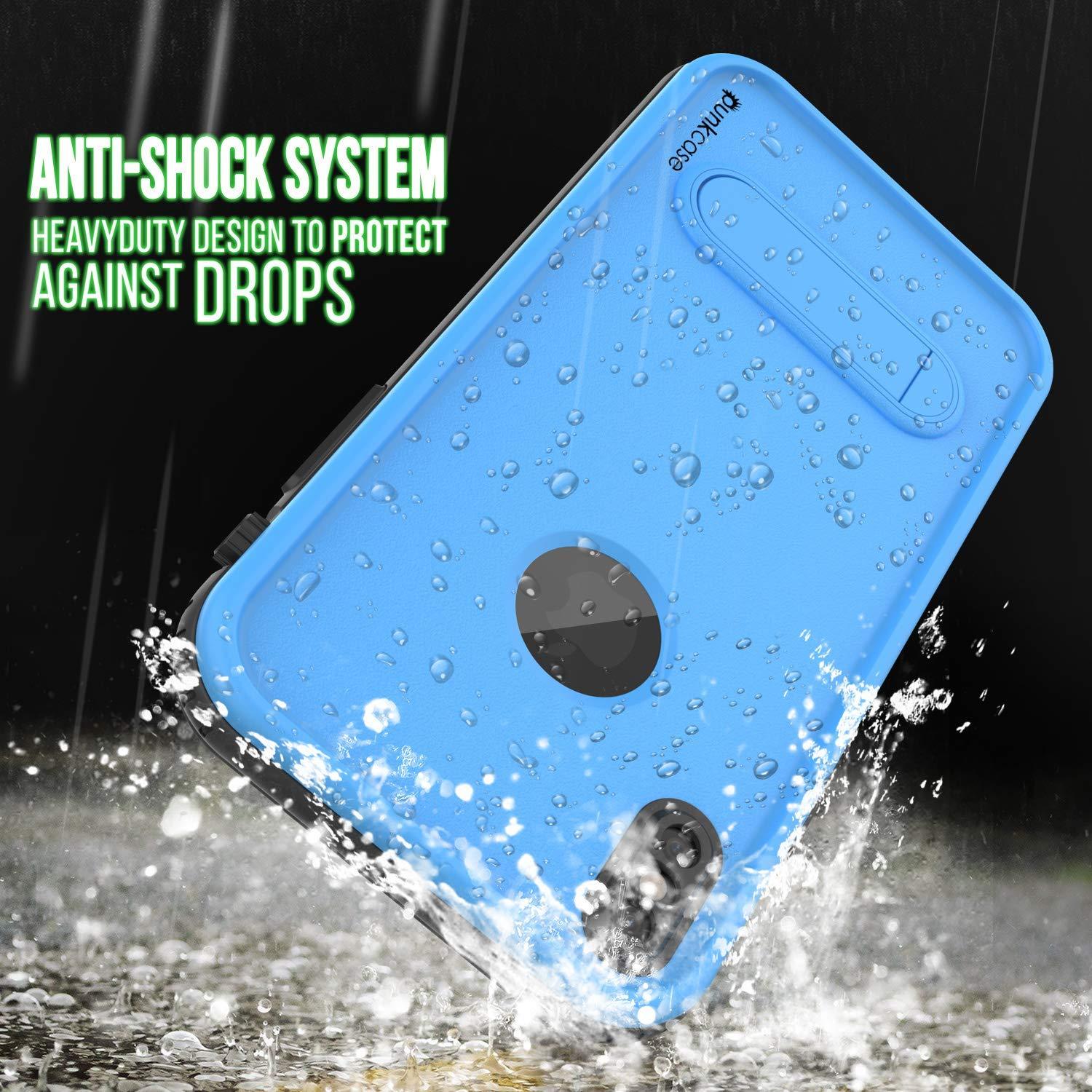 iPhone XR Waterproof Case, Punkcase [KickStud Series] Armor Cover [Light-Blue]