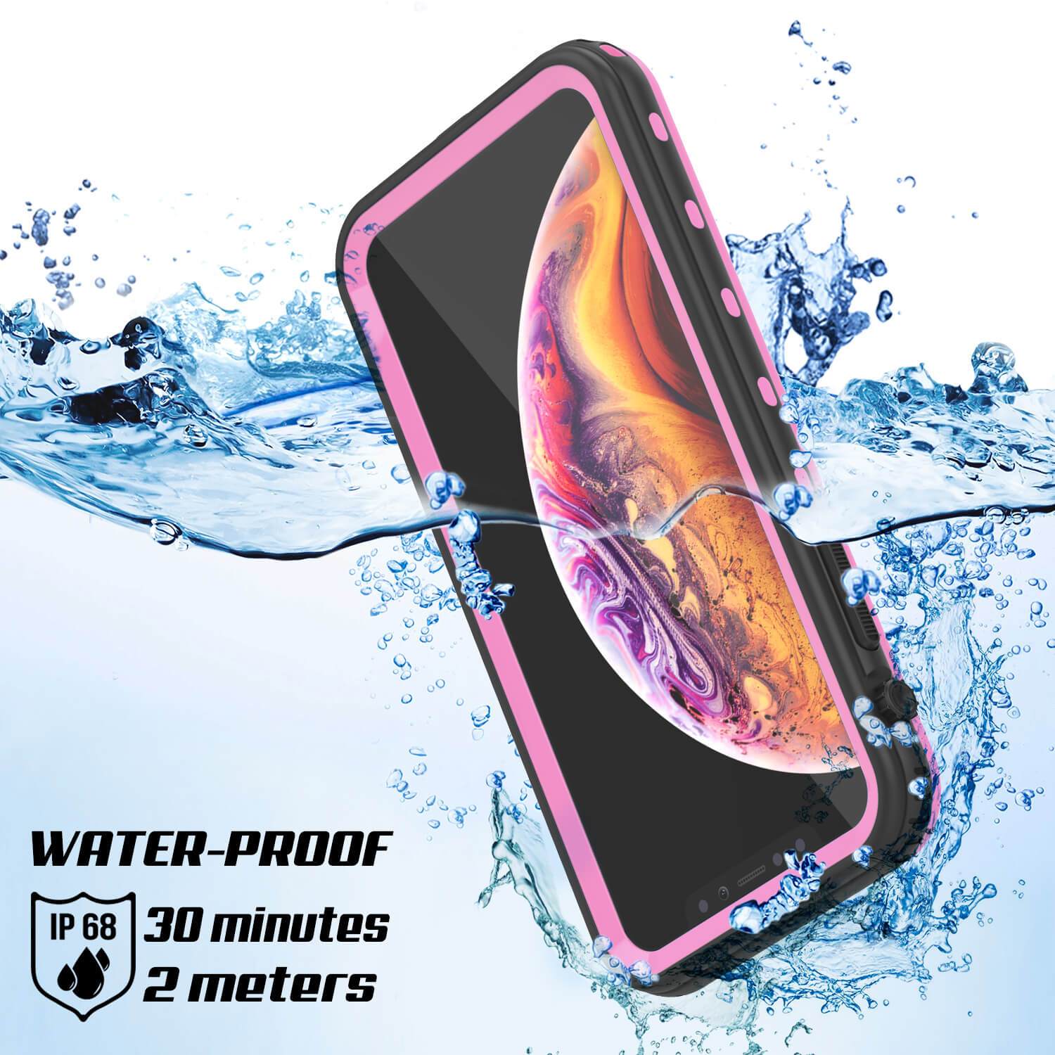 iPhone XR Waterproof Case, Punkcase [KickStud Series] Armor Cover [Pink]