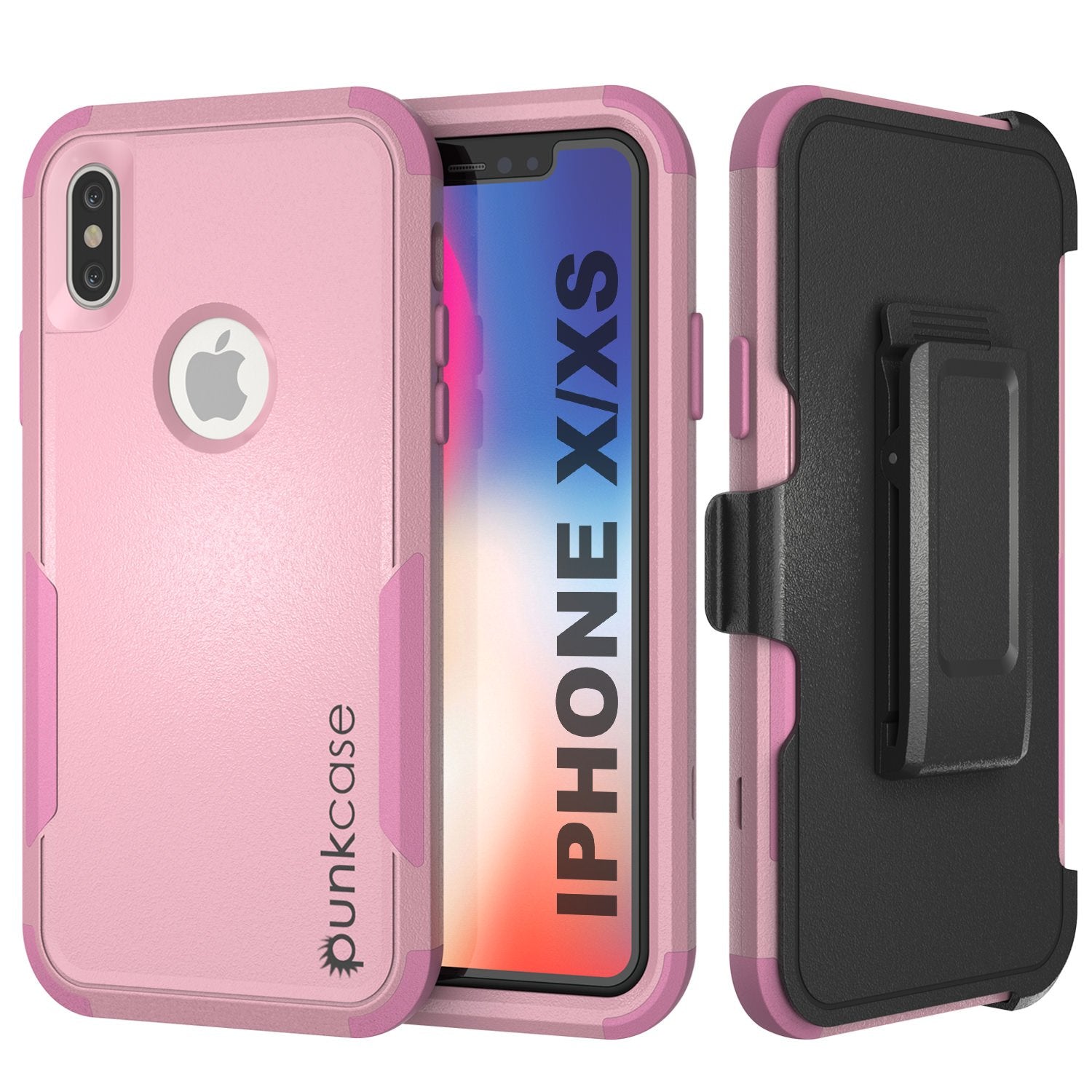 Punkcase for iPhone X Belt Clip Multilayer Holster Case [Patron Series] [Pink]