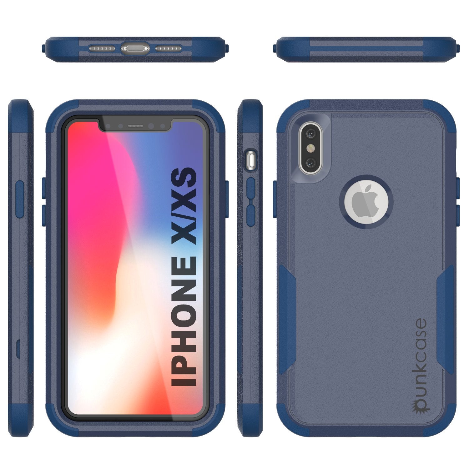 Punkcase for iPhone XS Belt Clip Multilayer Holster Case [Patron Series] [Navy]