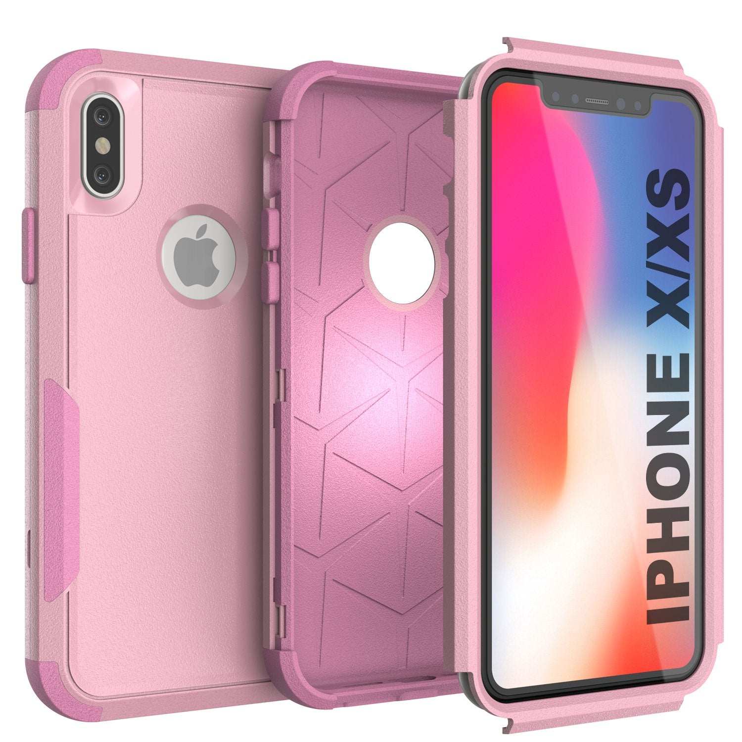 Punkcase for iPhone X Belt Clip Multilayer Holster Case [Patron Series] [Pink]