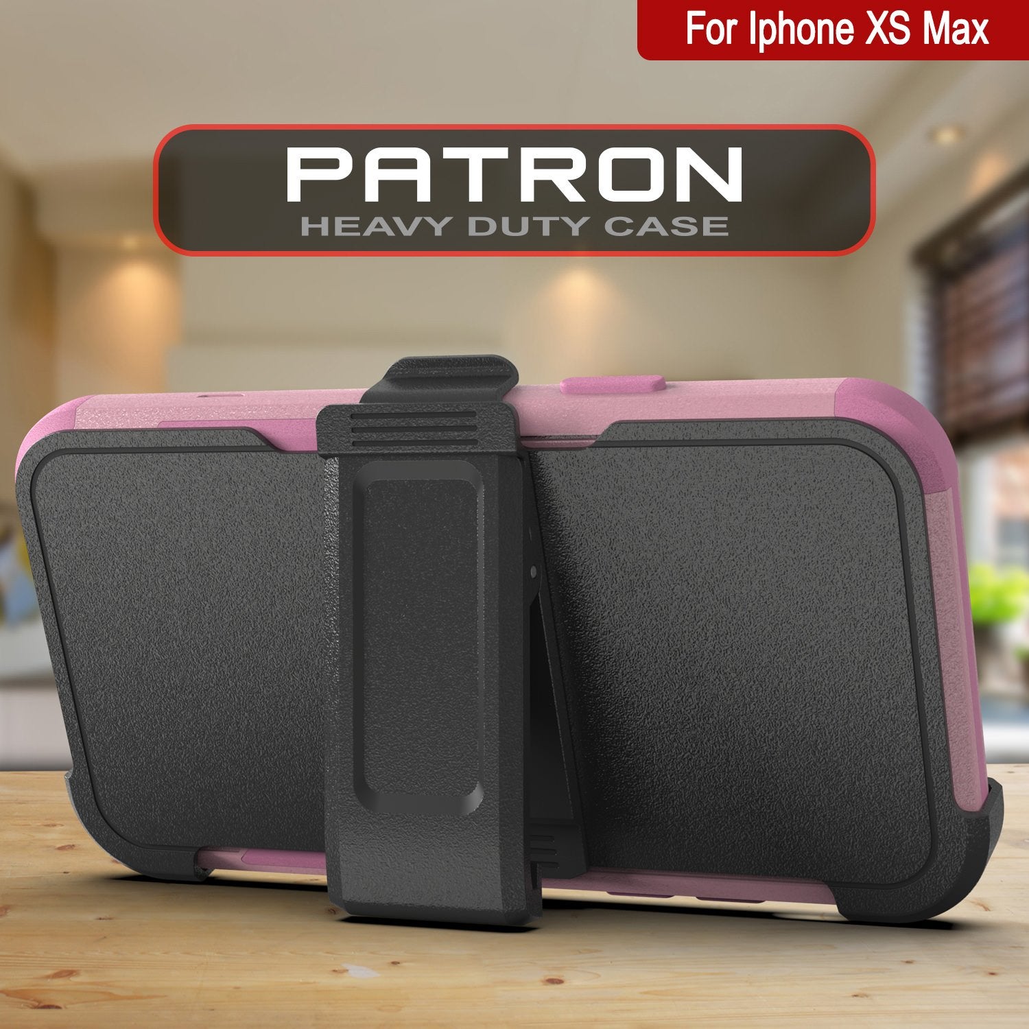 Punkcase for iPhone XS Max Belt Clip Multilayer Holster Case [Patron Series] [Pink]