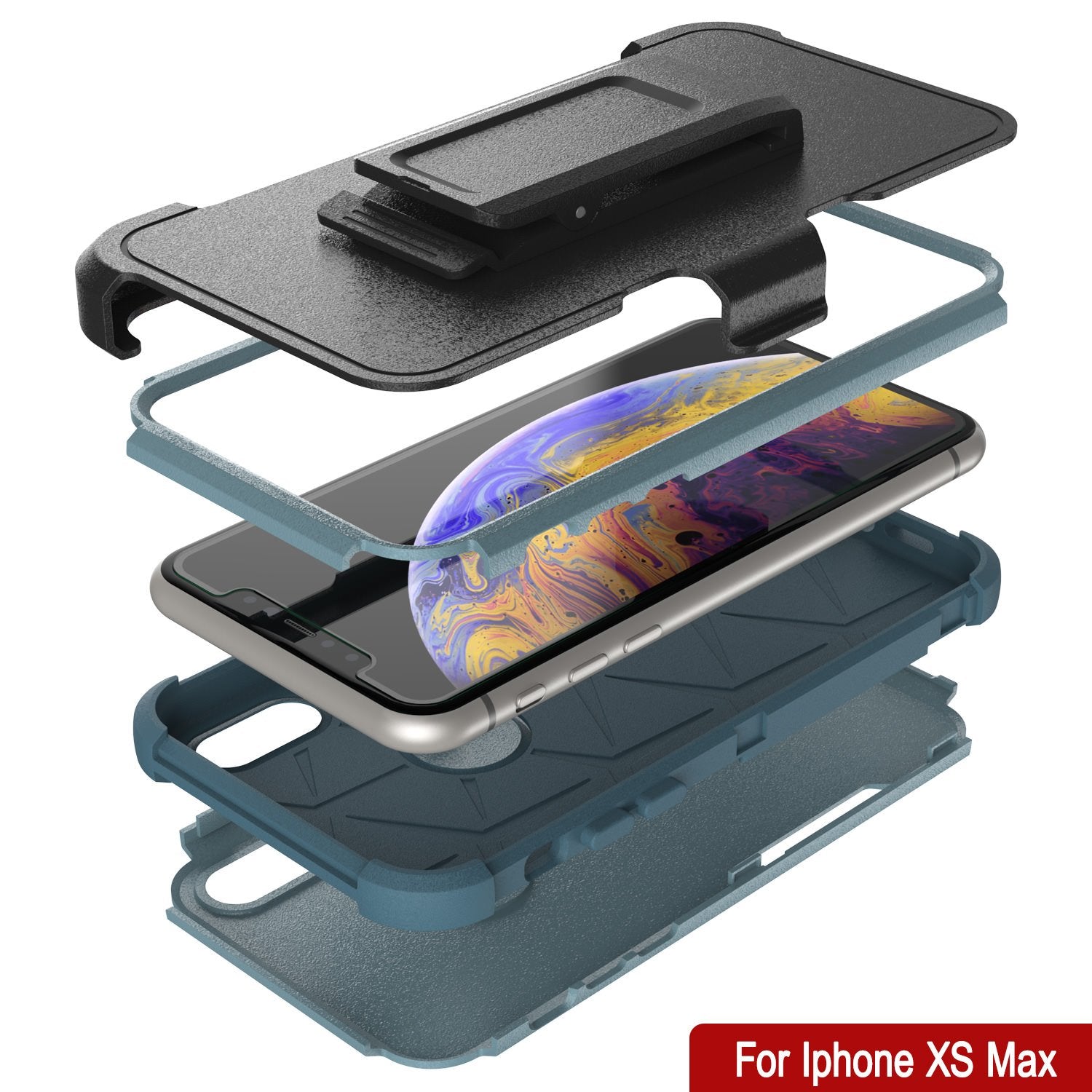 Punkcase for iPhone XS Max Belt Clip Multilayer Holster Case [Patron Series] [Mint]