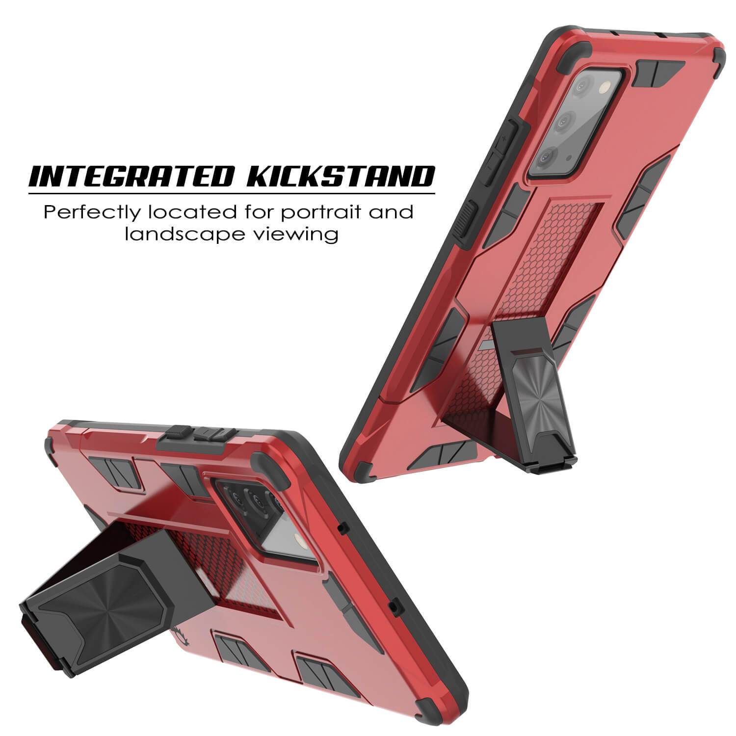 Punkcase Note 20 Case [ArmorShield Series] Military Style Protective Dual Layer Case Red