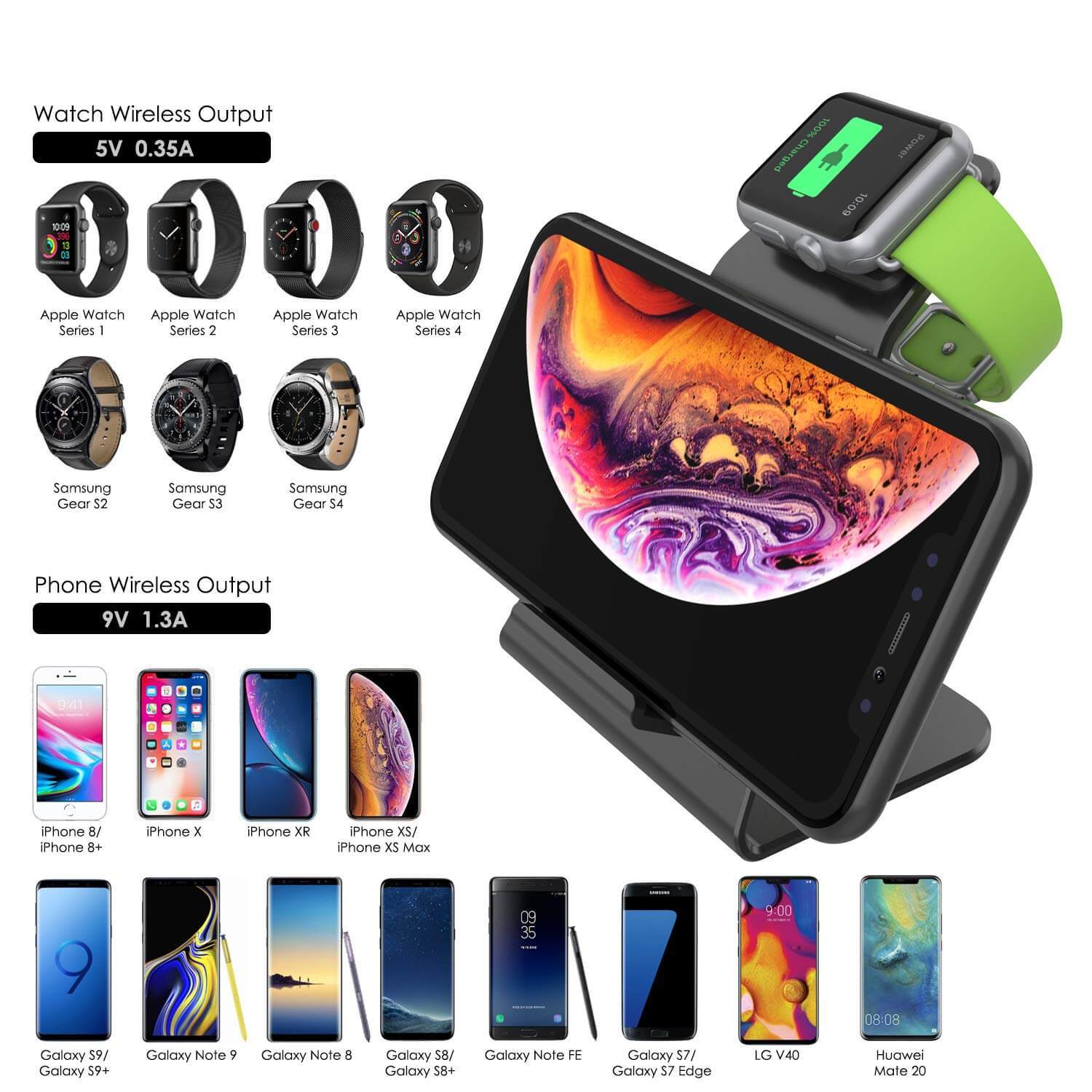 Punkcase Phone and Watch Charging Station [Black]