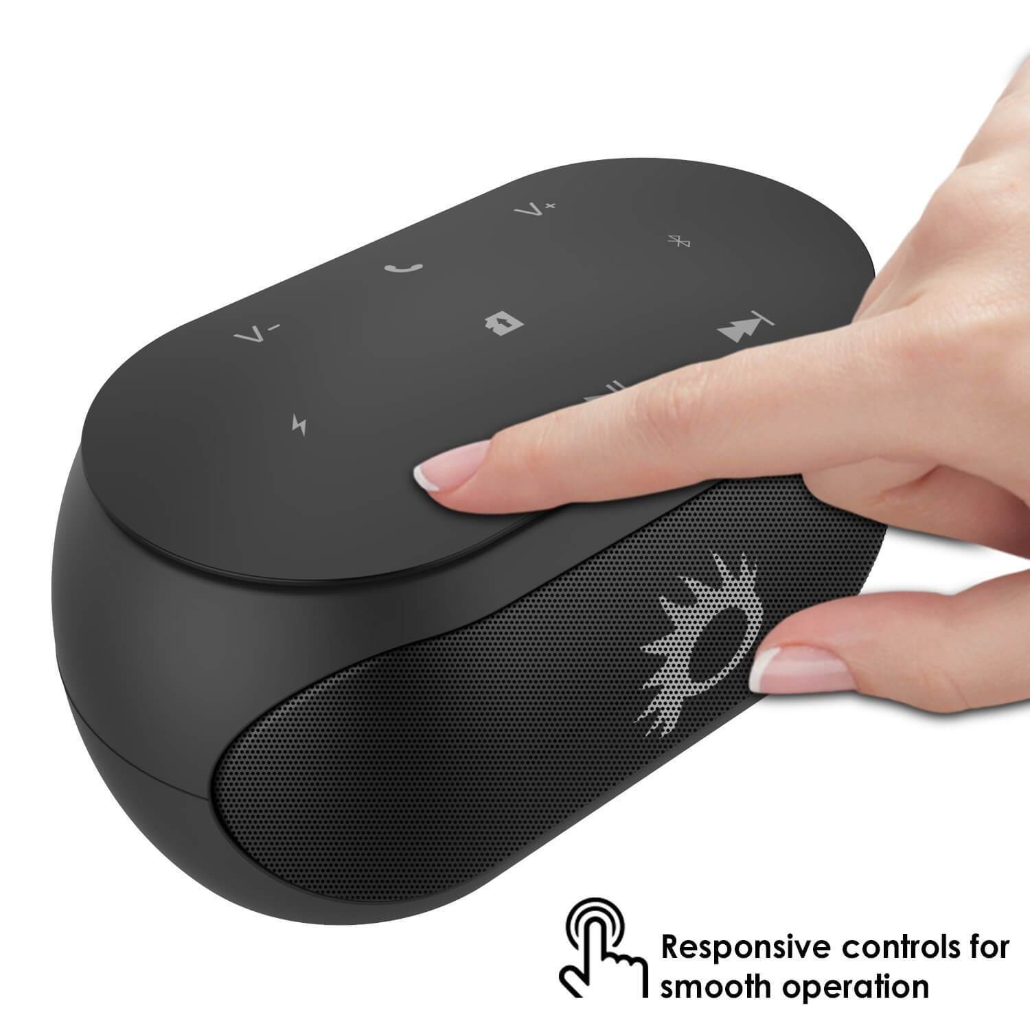 Punkcase SILENCER Powerful and Portable Bluetooth Speaker W/Enhanced Bass TF/SD Card Slot/AUX Input, Hands Free Speakerphone W/Mic