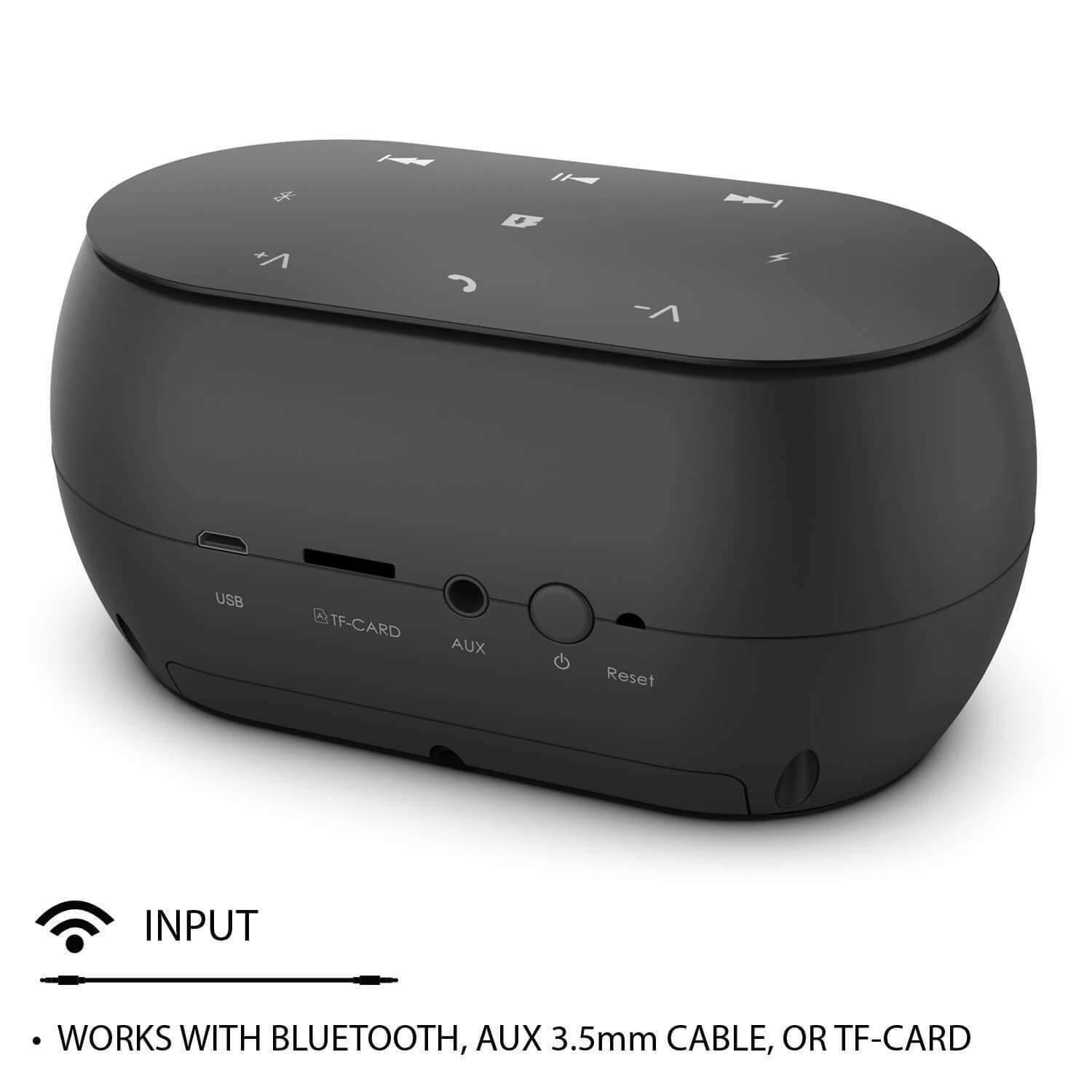 Punkcase SILENCER Powerful and Portable Bluetooth Speaker W/Enhanced Bass TF/SD Card Slot/AUX Input, Hands Free Speakerphone W/Mic