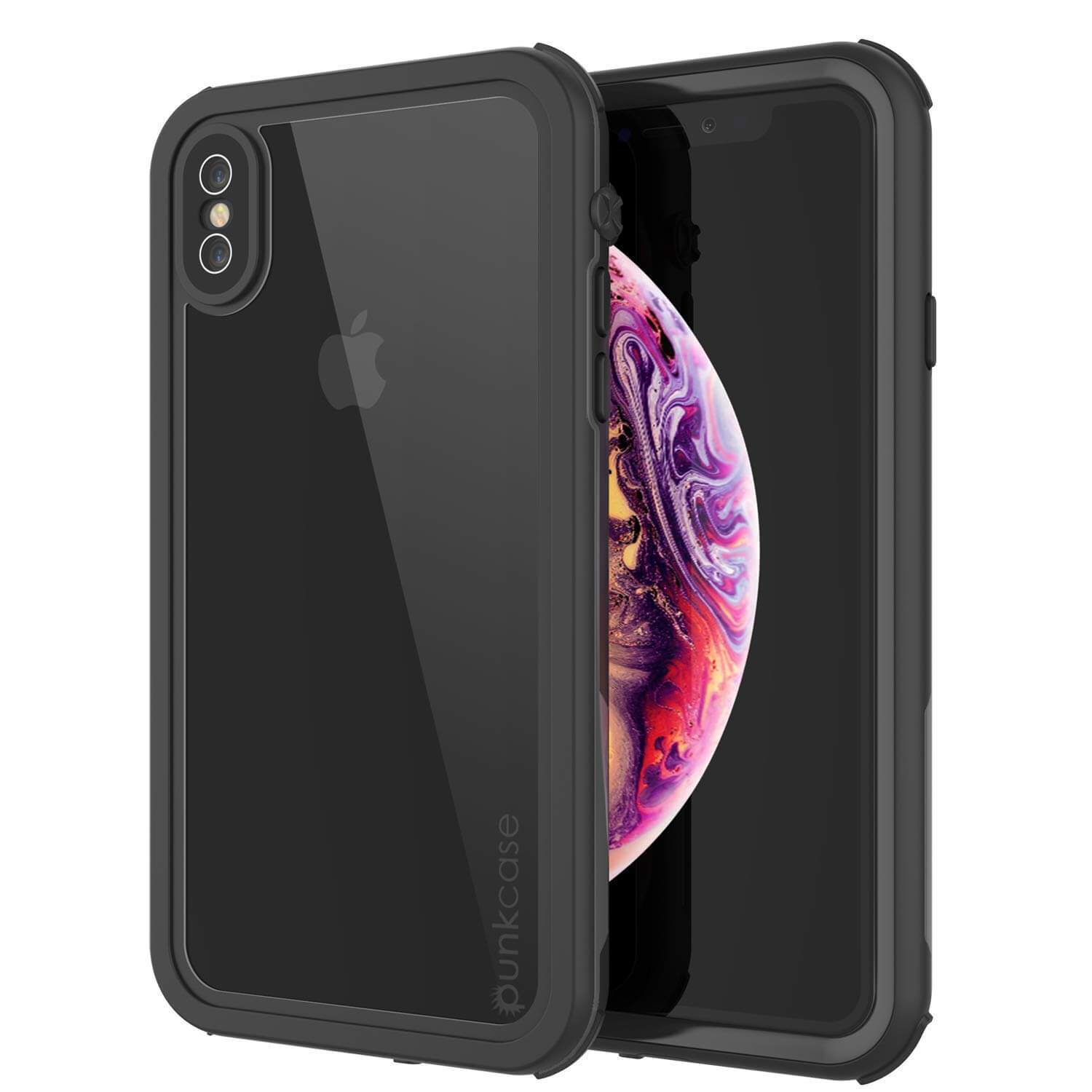 iPhone XS Waterproof IP68 Case, Punkcase [Black] [Rapture Series]  W/Built in Screen Protector