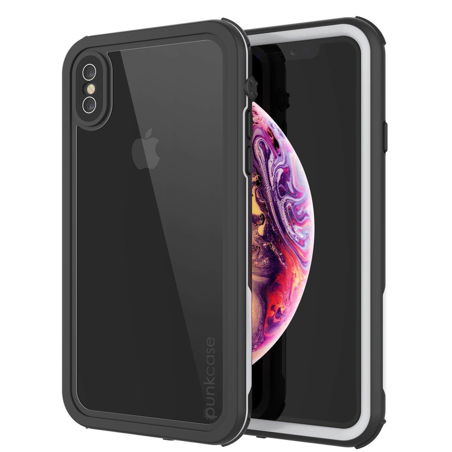 iPhone XS Waterproof IP68 Case, Punkcase [white] [Rapture Series]  W/Built in Screen Protector