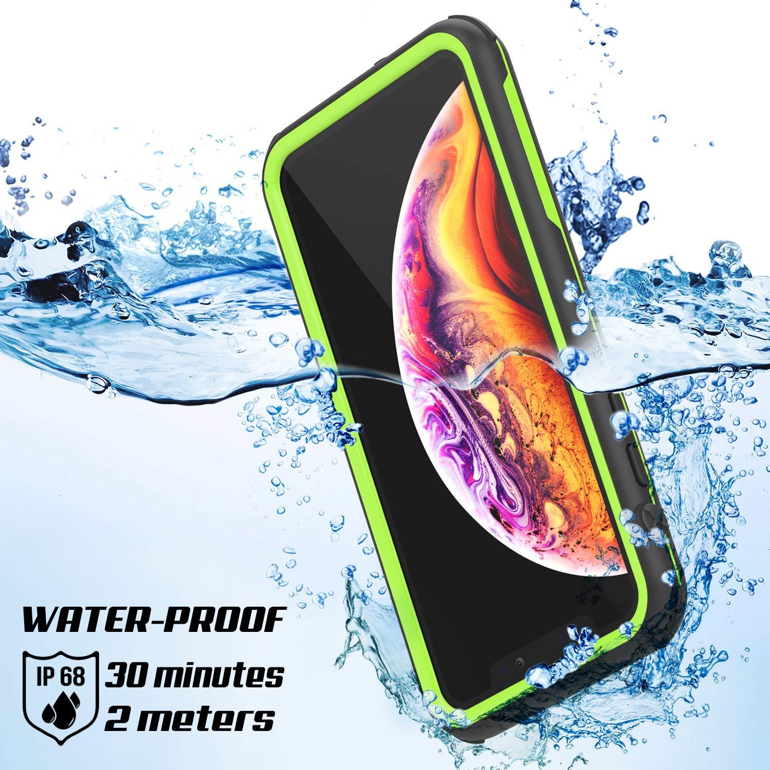 iPhone XR Waterproof IP68 Case, Punkcase [Green] [Rapture Series]  W/Built in Screen Protector