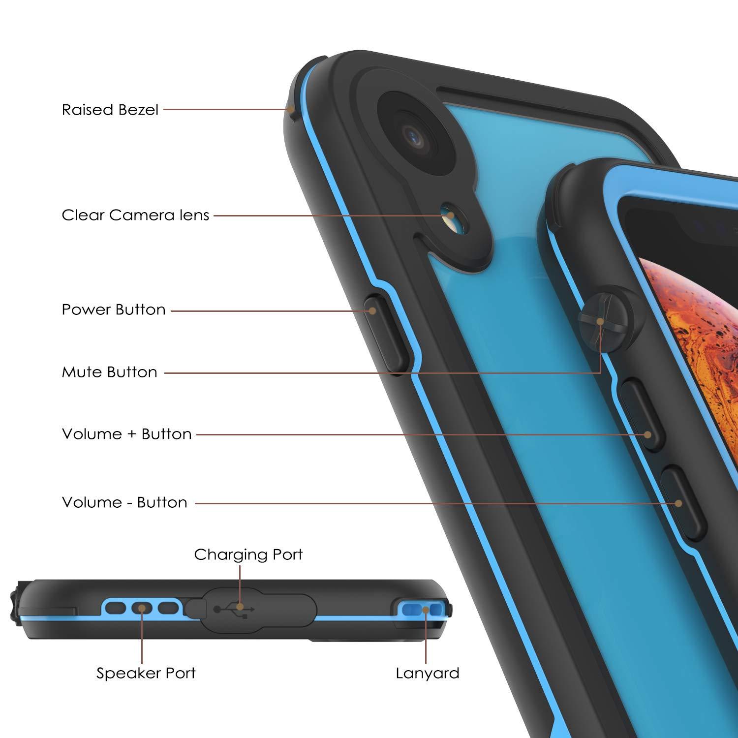 iPhone XR Waterproof IP68 Case, Punkcase [Blue] [Rapture Series]  W/Built in Screen Protector