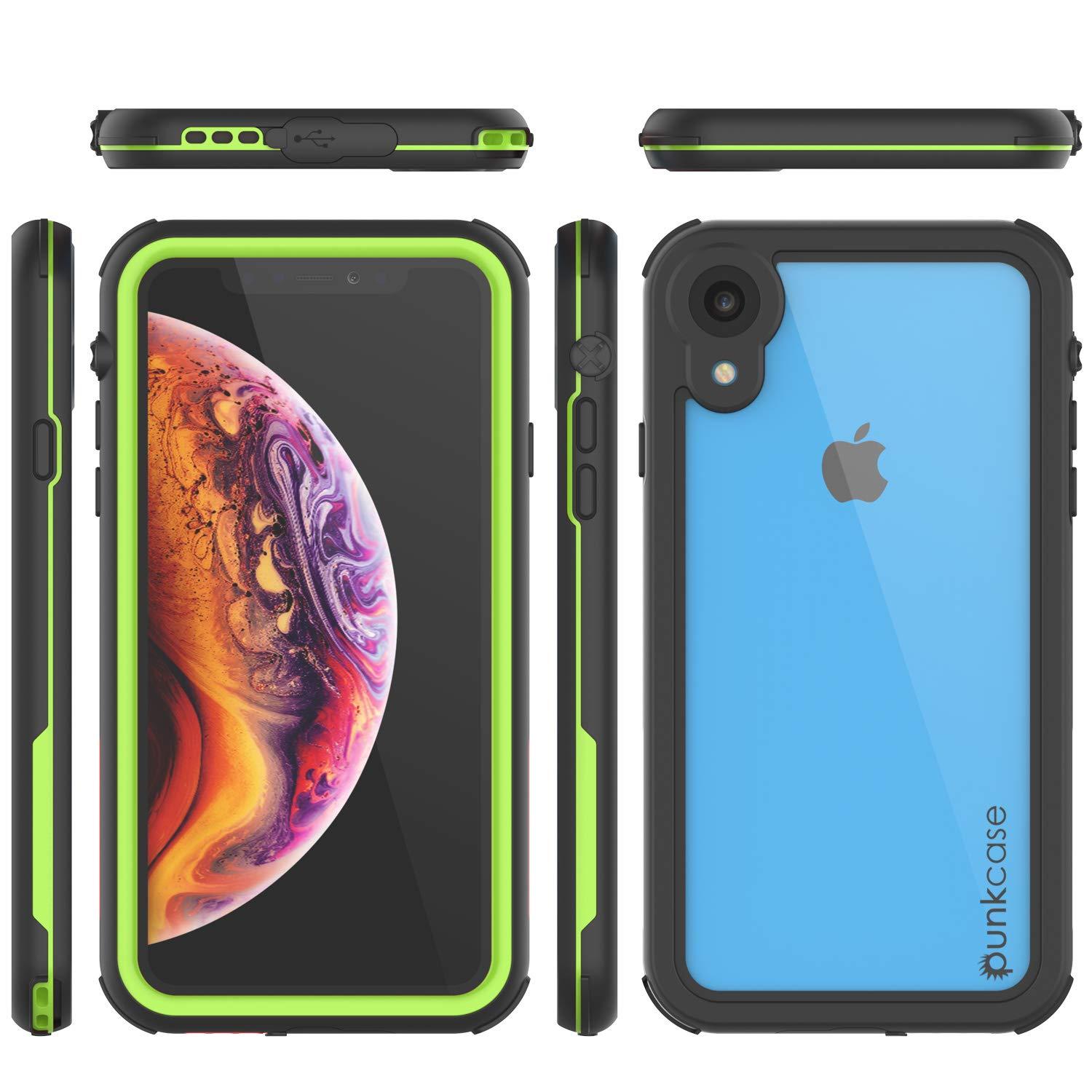 iPhone XR Waterproof IP68 Case, Punkcase [Green] [Rapture Series]  W/Built in Screen Protector