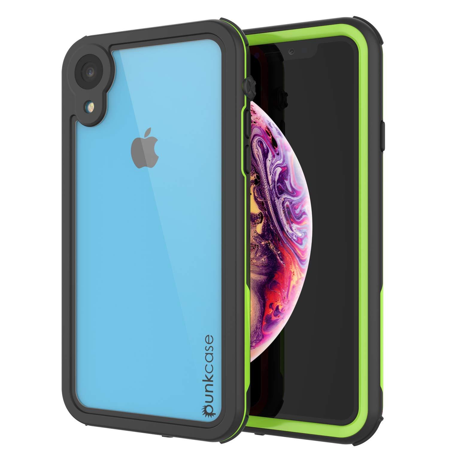 iPhone XR Waterproof IP68 Case, Punkcase [Green] [Rapture Series]  W/Built in Screen Protector