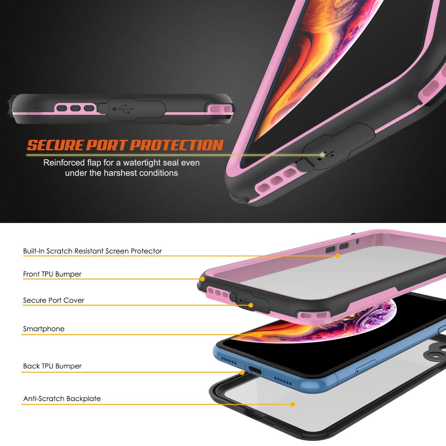 iPhone XR Waterproof IP68 Case, Punkcase [pink] [Rapture Series]  W/Built in Screen Protector