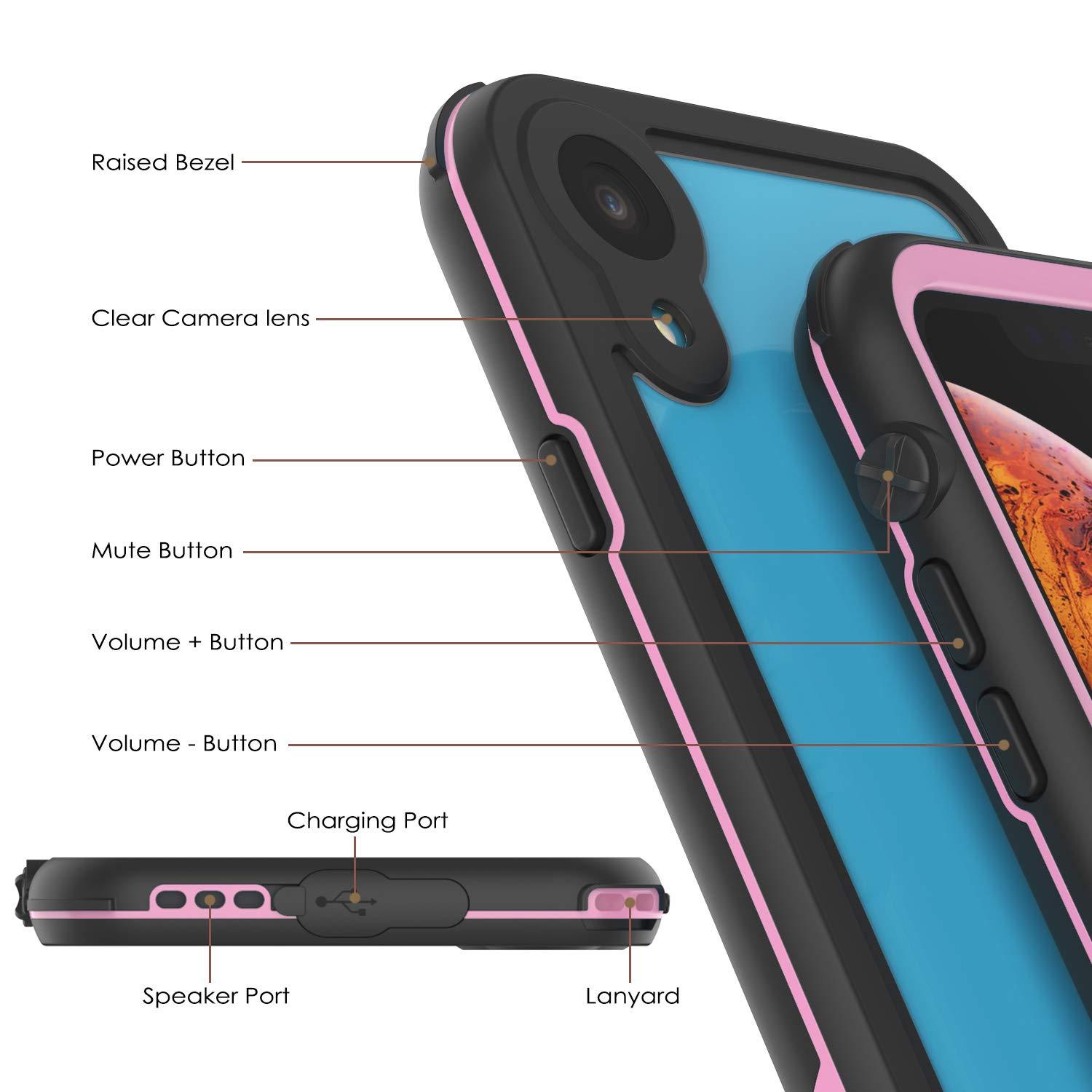 iPhone XR Waterproof IP68 Case, Punkcase [pink] [Rapture Series]  W/Built in Screen Protector