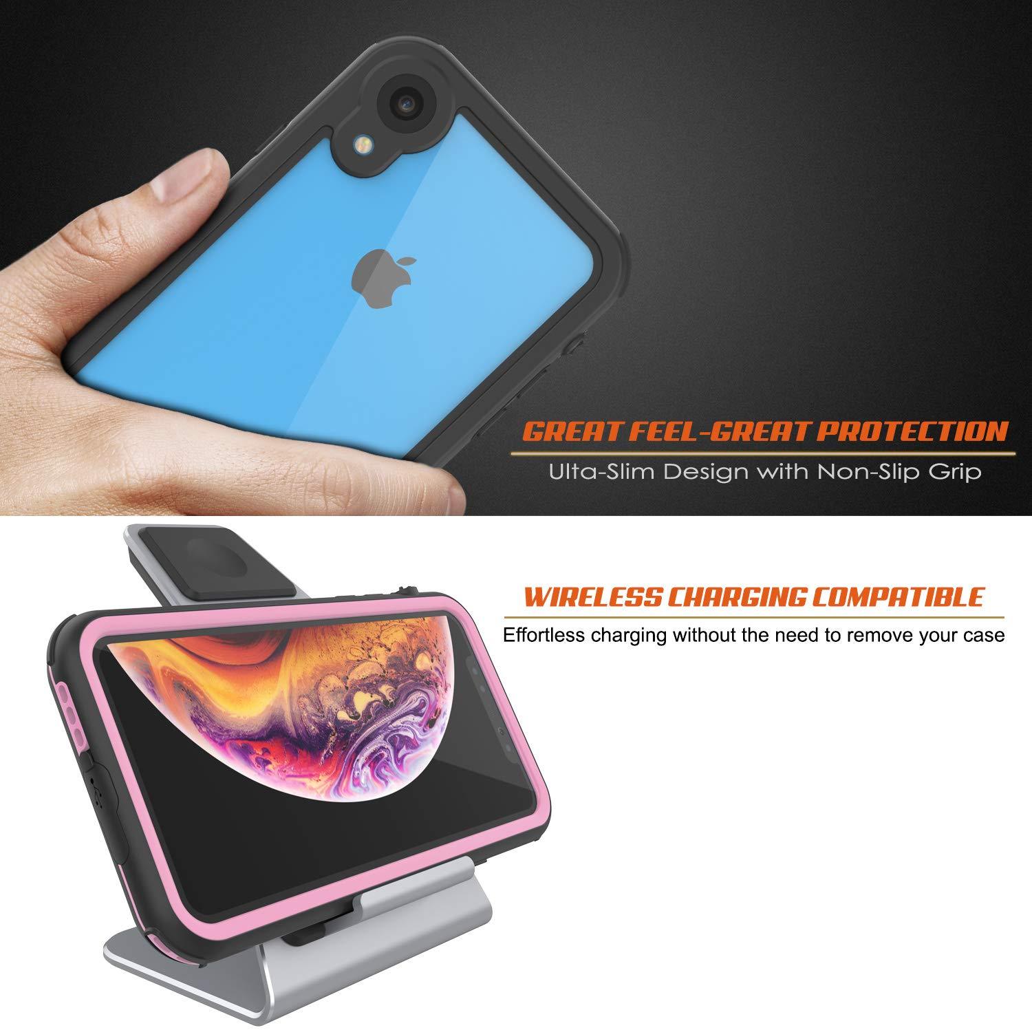 iPhone XR Waterproof IP68 Case, Punkcase [pink] [Rapture Series]  W/Built in Screen Protector