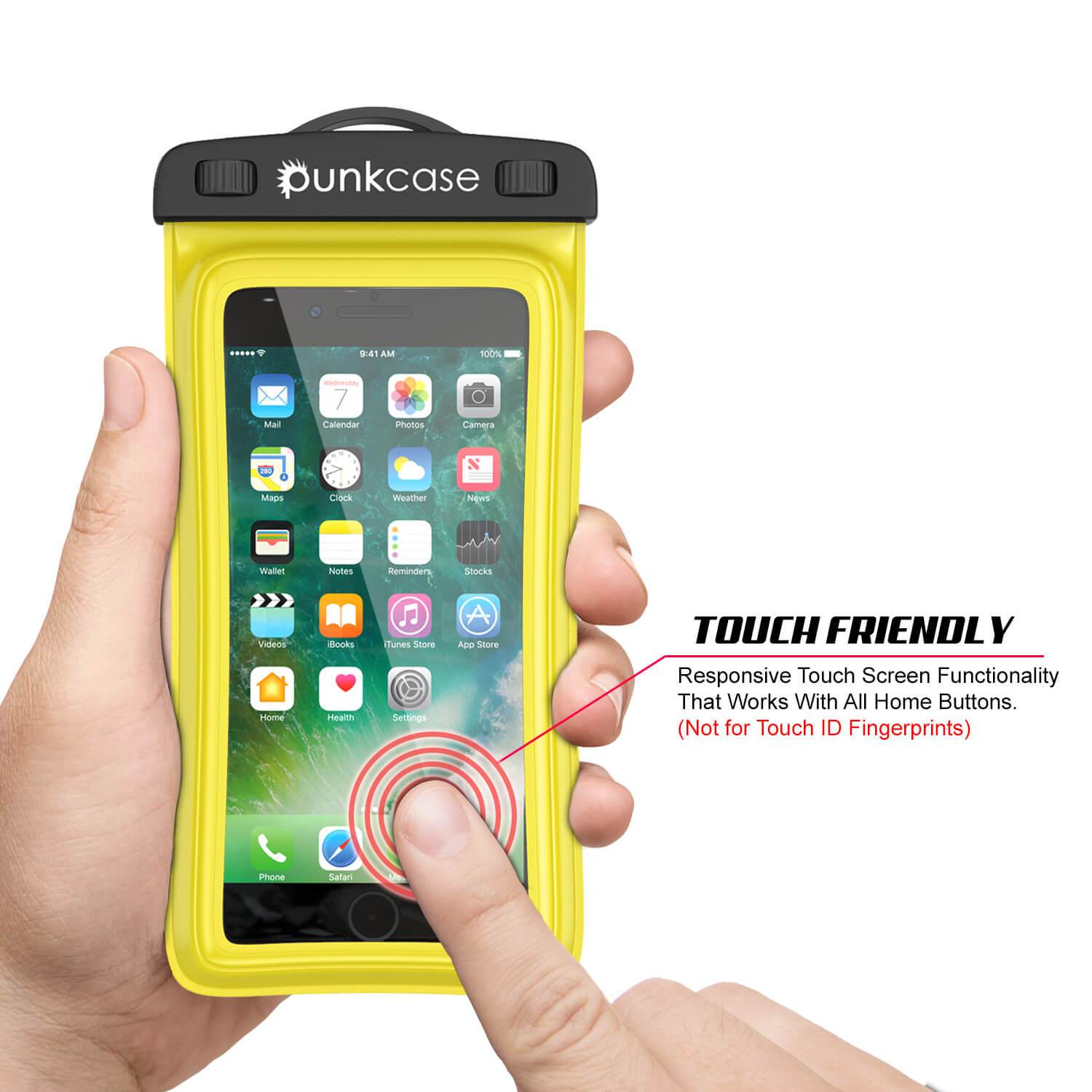 Waterproof Phone Pouch, PunkBag Universal Floating Dry Case Bag for most Cell Phones [Yellow]