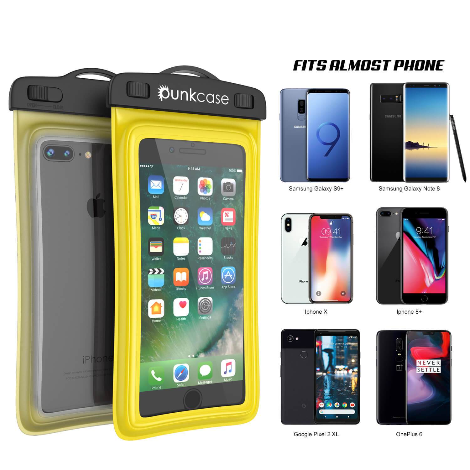 Waterproof Phone Pouch, PunkBag Universal Floating Dry Case Bag for most Cell Phones [Yellow]