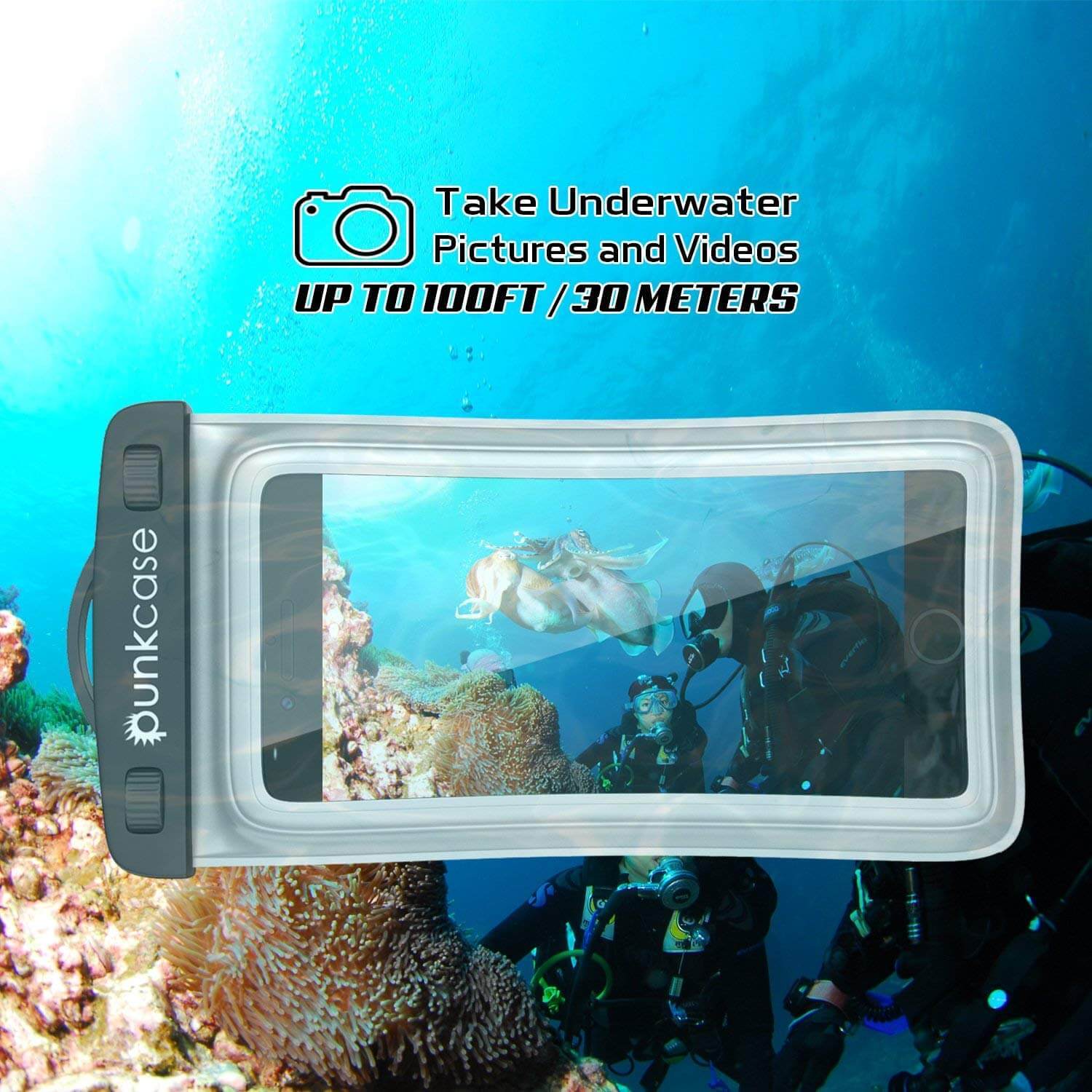 Waterproof Phone Pouch, PunkBag Universal Floating Dry Case Bag for most Cell Phones [Clear]